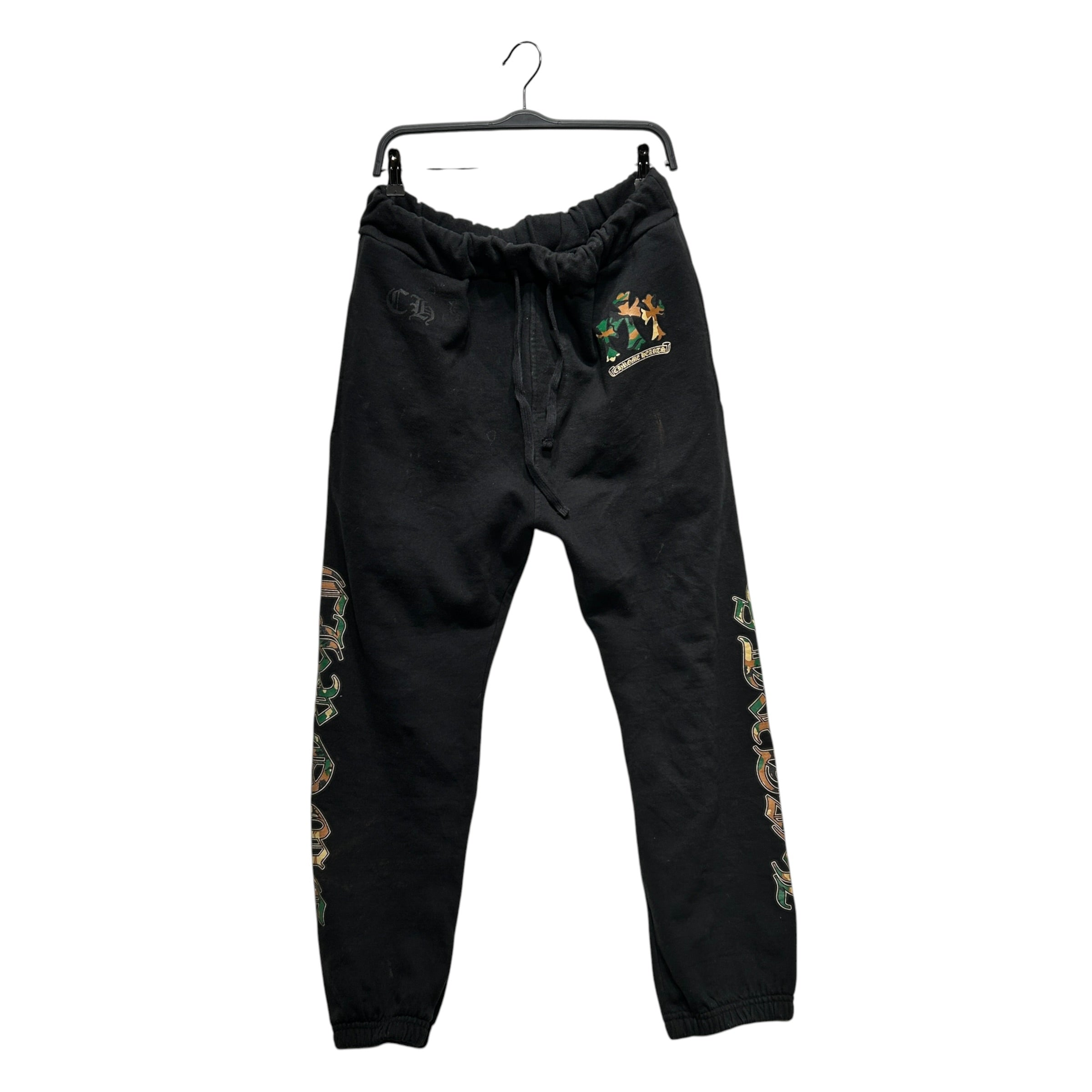 CHROME HEARTS/Straight Pants/M/Cotton/BLK/camo print view 1