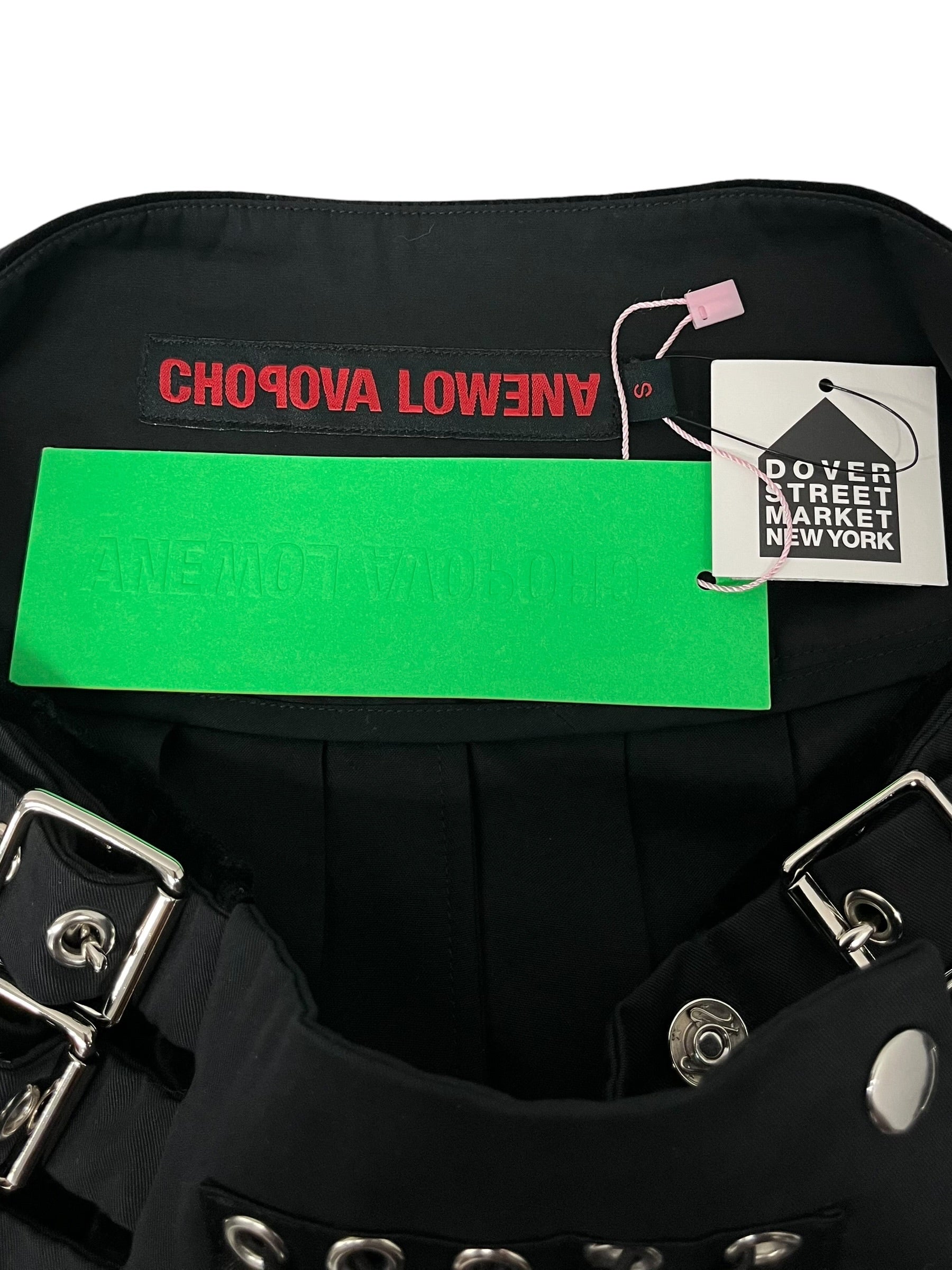 CHOPOVA LOWENA/Skirt/S/Cotton/BLK/Mini Length/HEART BEAD DETAIL SIDE BUCKLES view 3