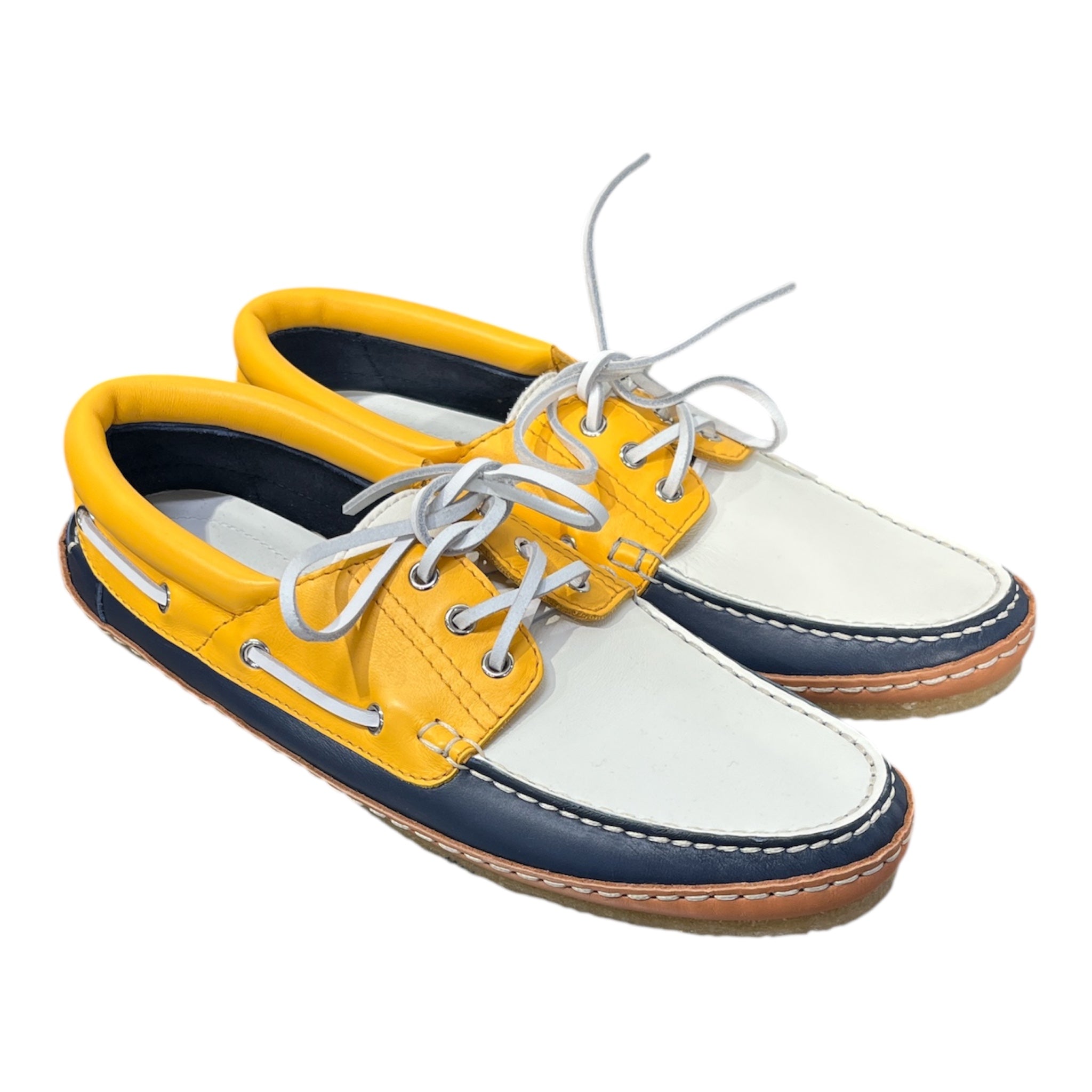 SAINT LAURENT/Deck Shoes/EU 45/Border/Leather/YEL/BOAT SHOES view 1