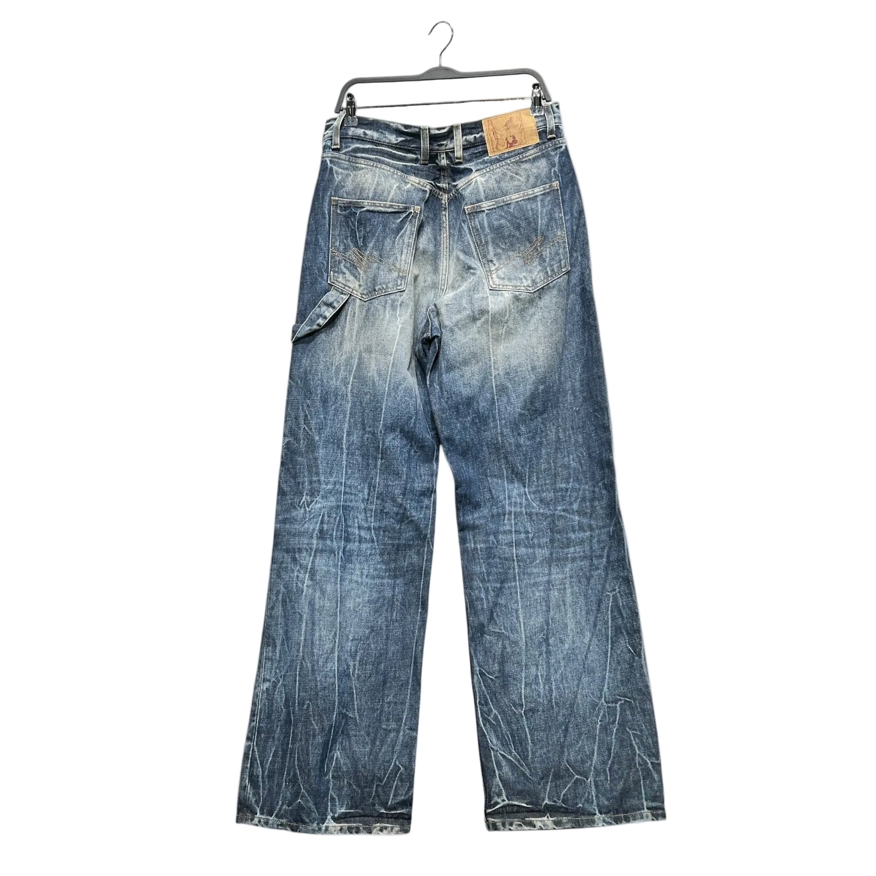 MARTINE ROSE/Pants/M/Denim/BLU/WIDE LIGHT ACID WASH DENIM view 2