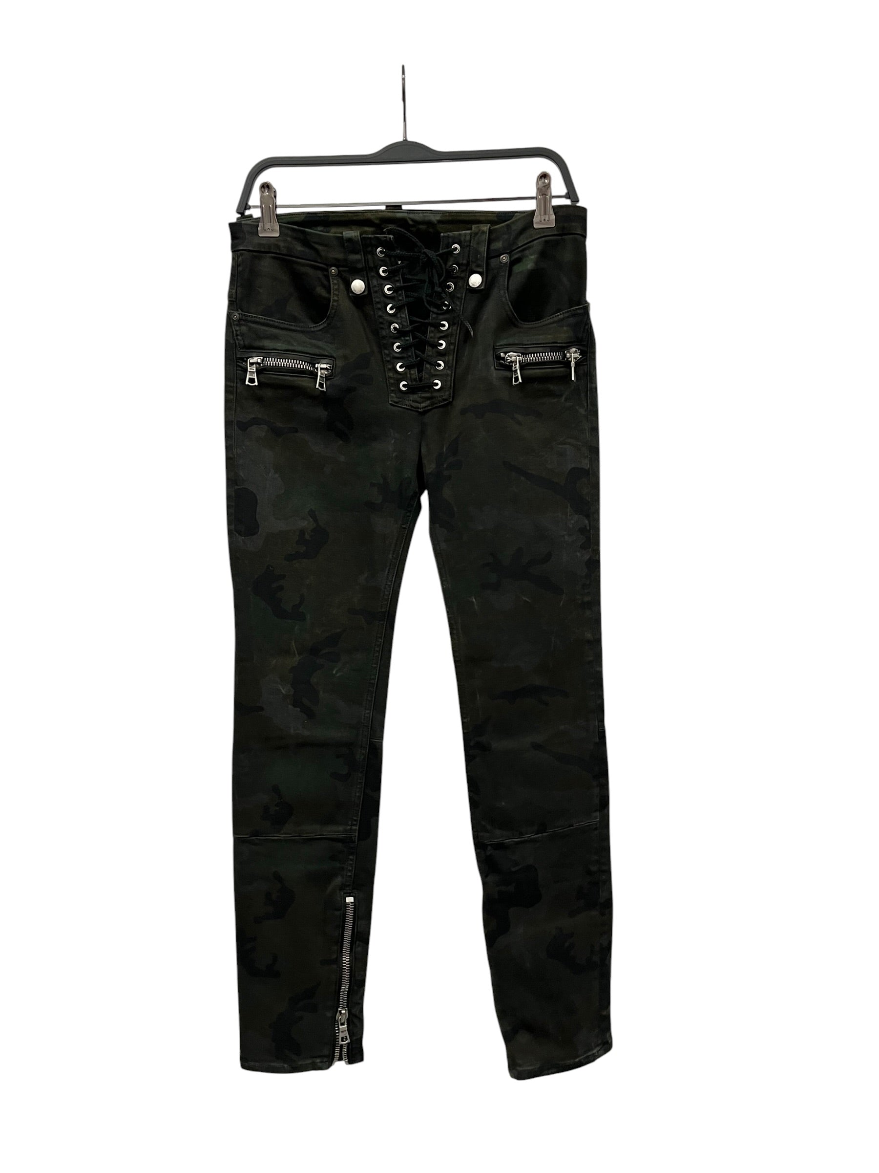 BEN TAVERNITI UNRAVEL PROJECT/Skinny Pants/Cotton/GRN/Camouflage/LACE UP FRONT CLOSURE view 1