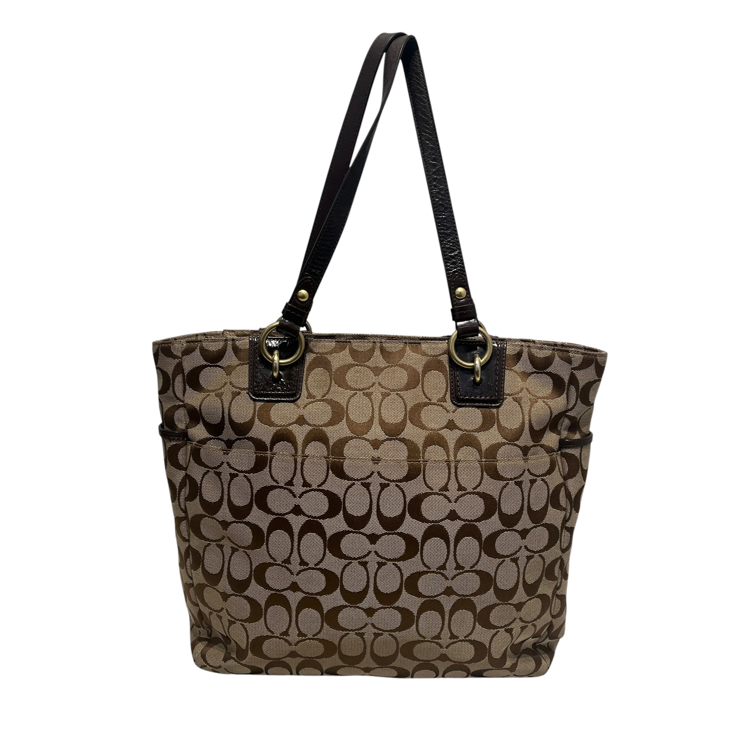 COACH/Hand Bag/All Over Print/Cotton/CML/zipper on the sides view 2