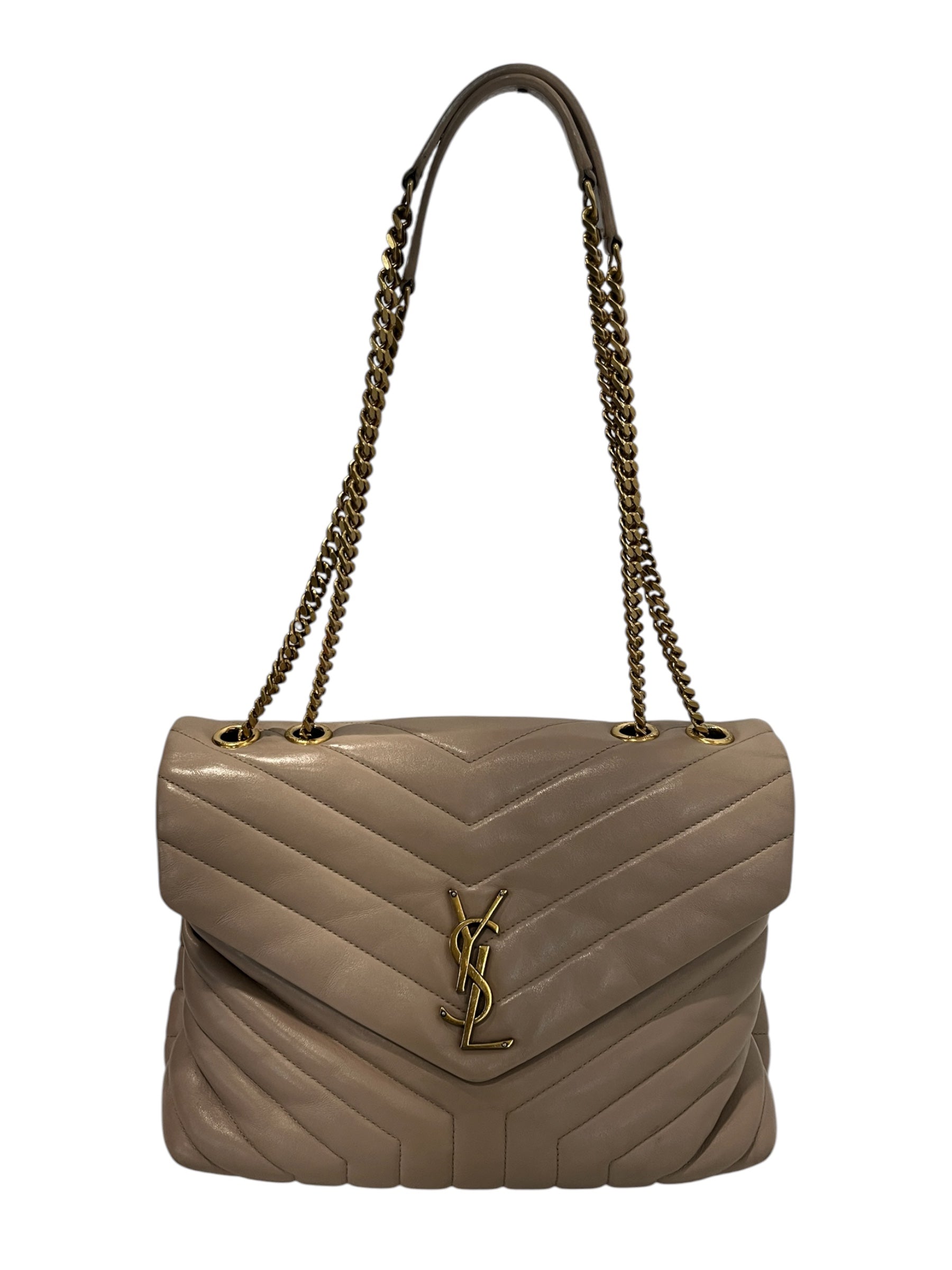 YVES SAINT LAURENT/Hand Bag/Leather/CRM/Nude/cream calfskin quilted view 1