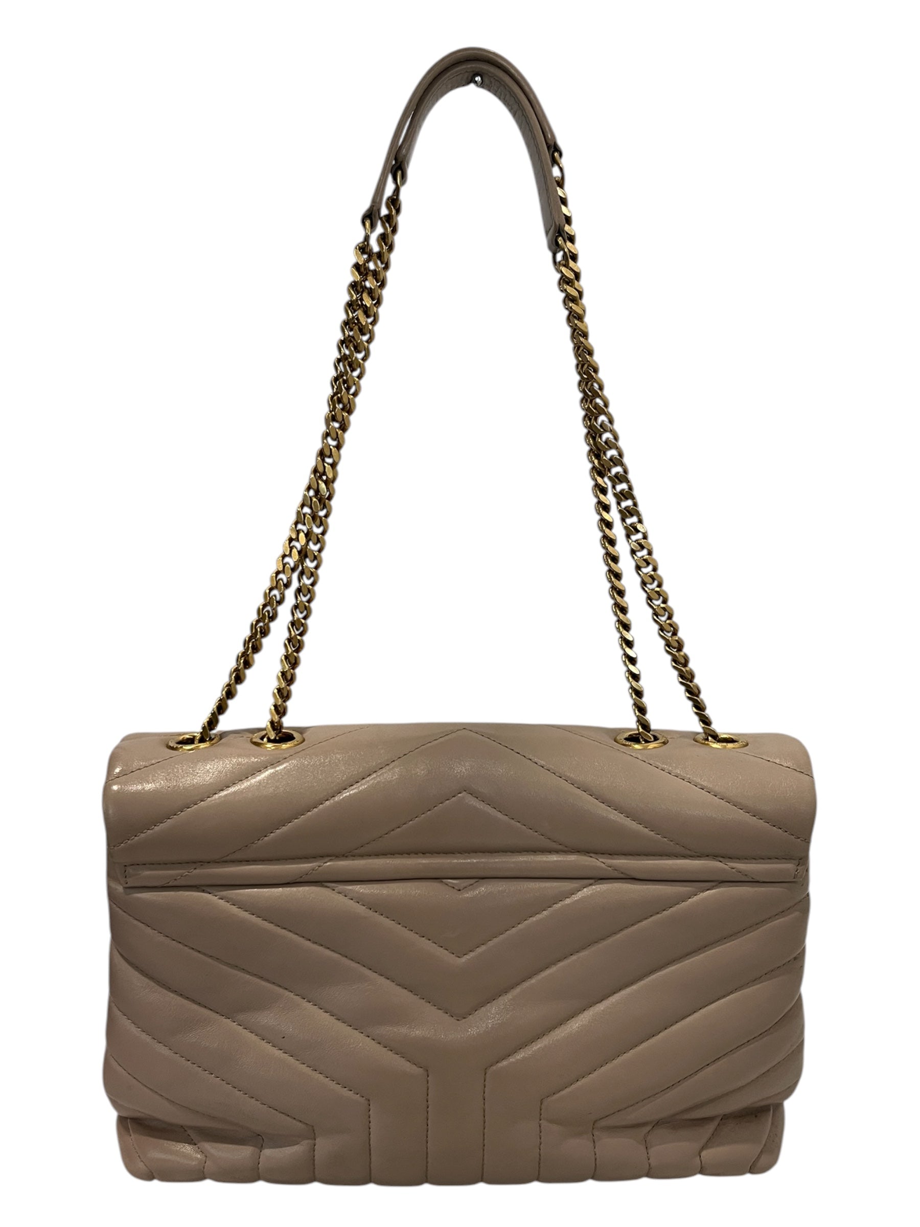 YVES SAINT LAURENT/Hand Bag/Leather/CRM/Nude/cream calfskin quilted view 2