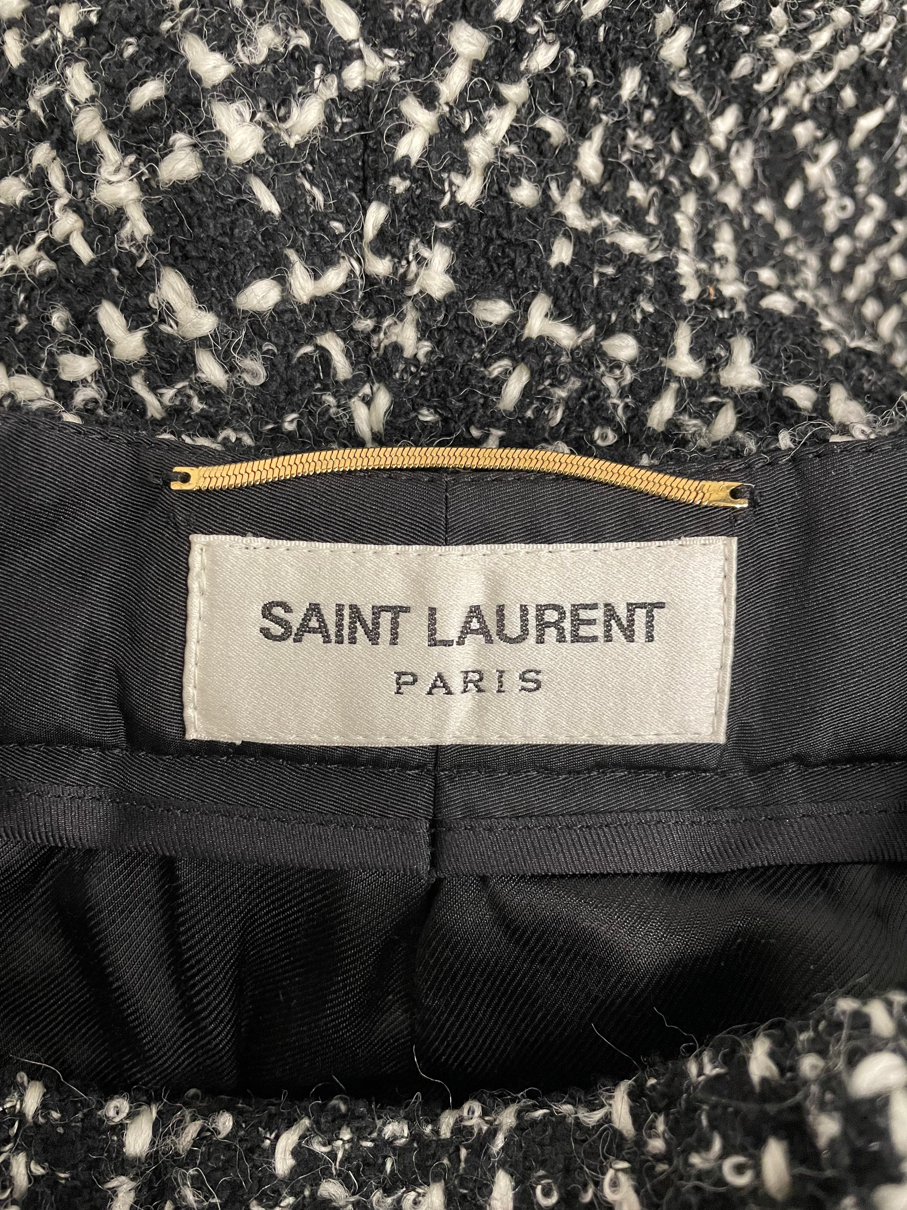 SAINT LAURENT/Bottoms/34/Plaid/Cotton/BLK/HEEL ATTACHED CROSS STICH PANT view 3
