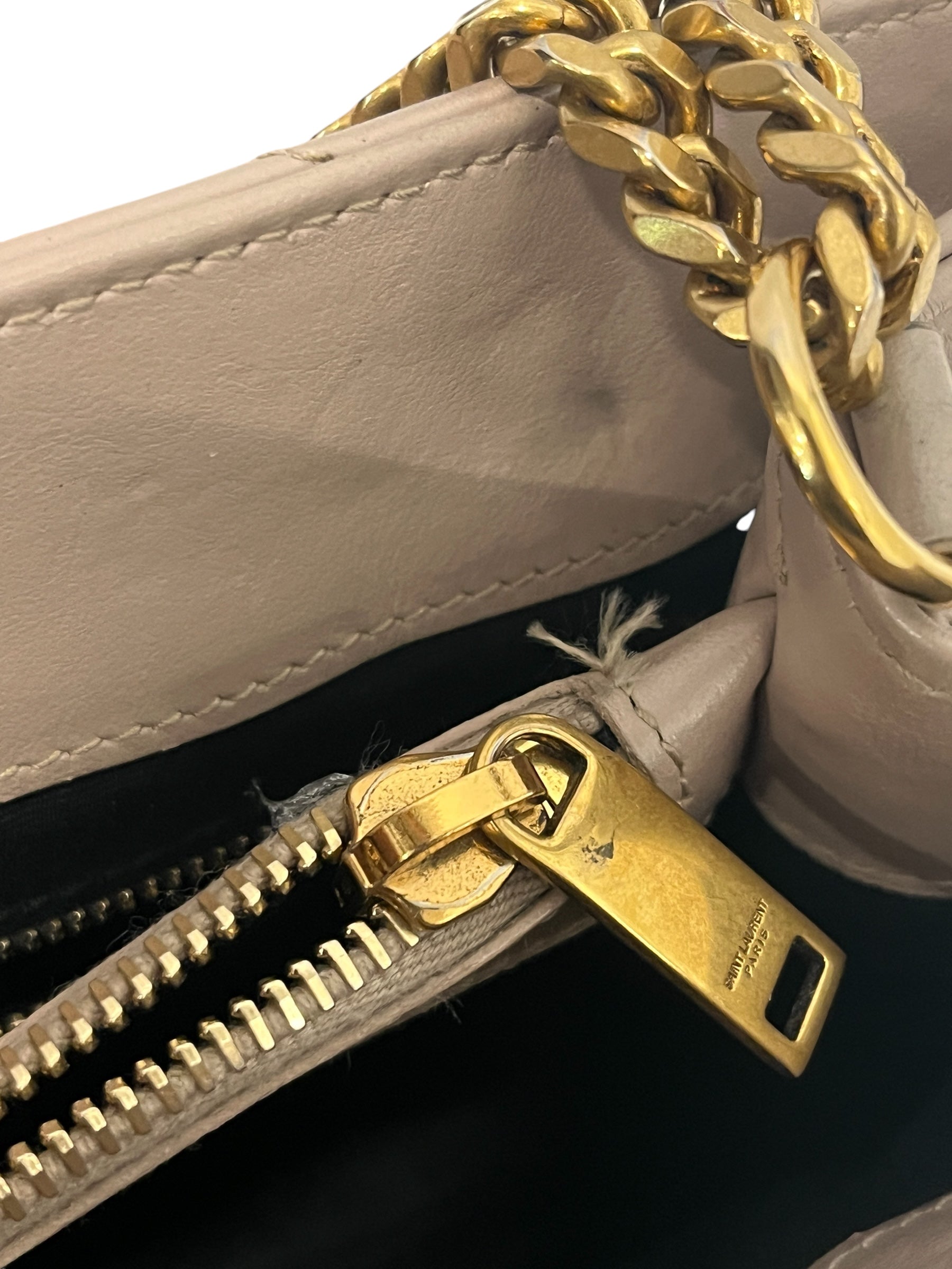 YVES SAINT LAURENT/Hand Bag/Leather/CRM/Nude/cream calfskin quilted view 6