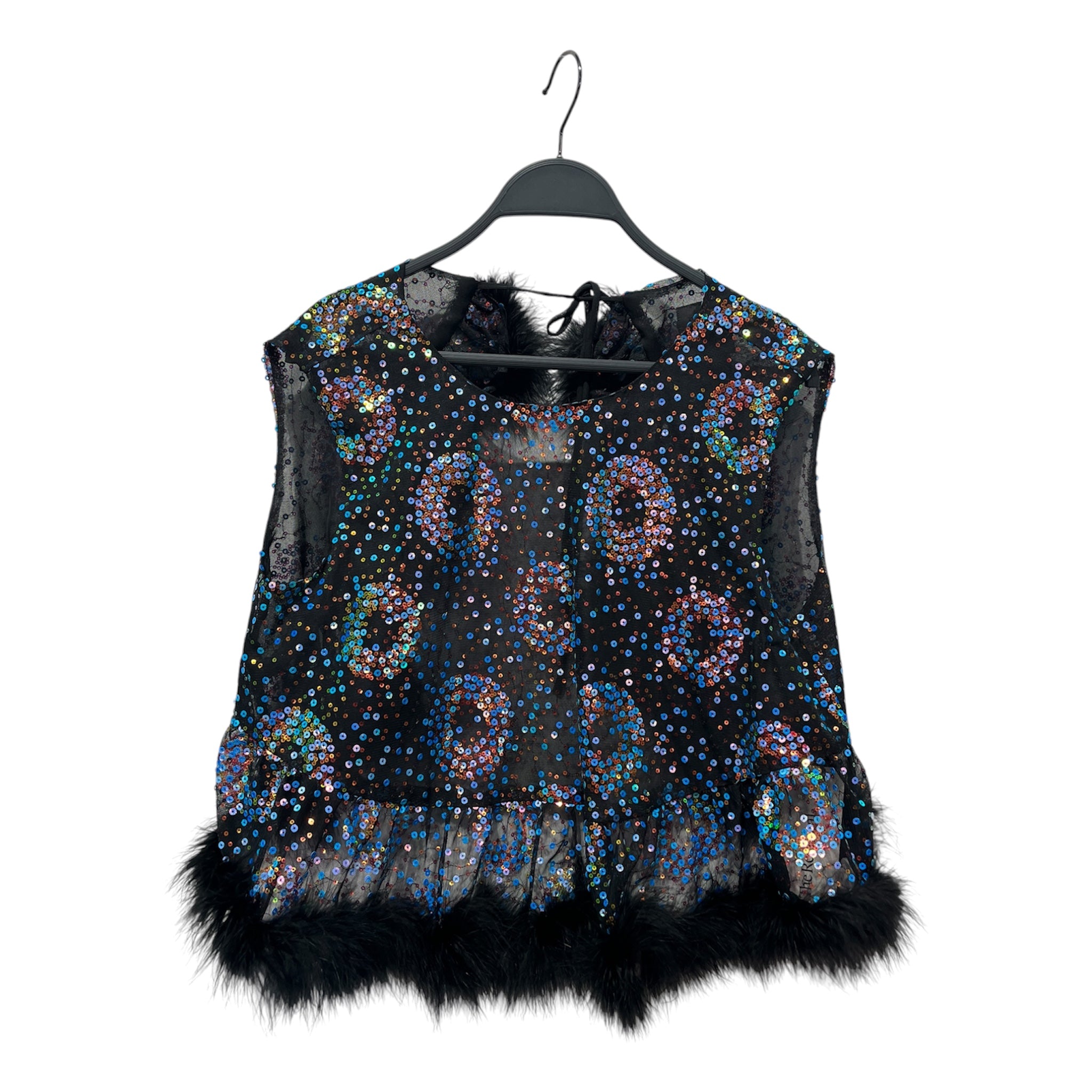 ANNA SUI/SL Blouse/S/Glitter/Polyester/BLK/ view 1