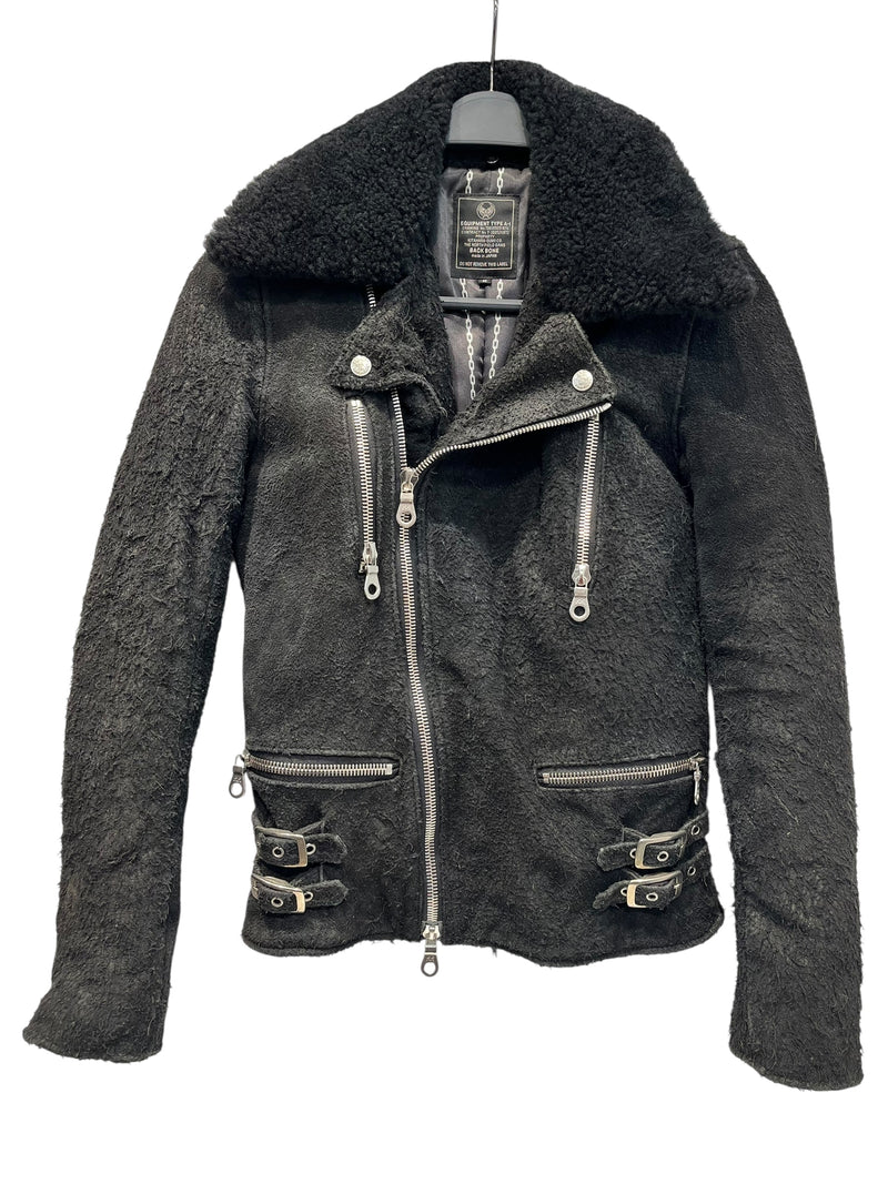 BACK BONE/Riders Jkt (S)/S/Leather/BLK/