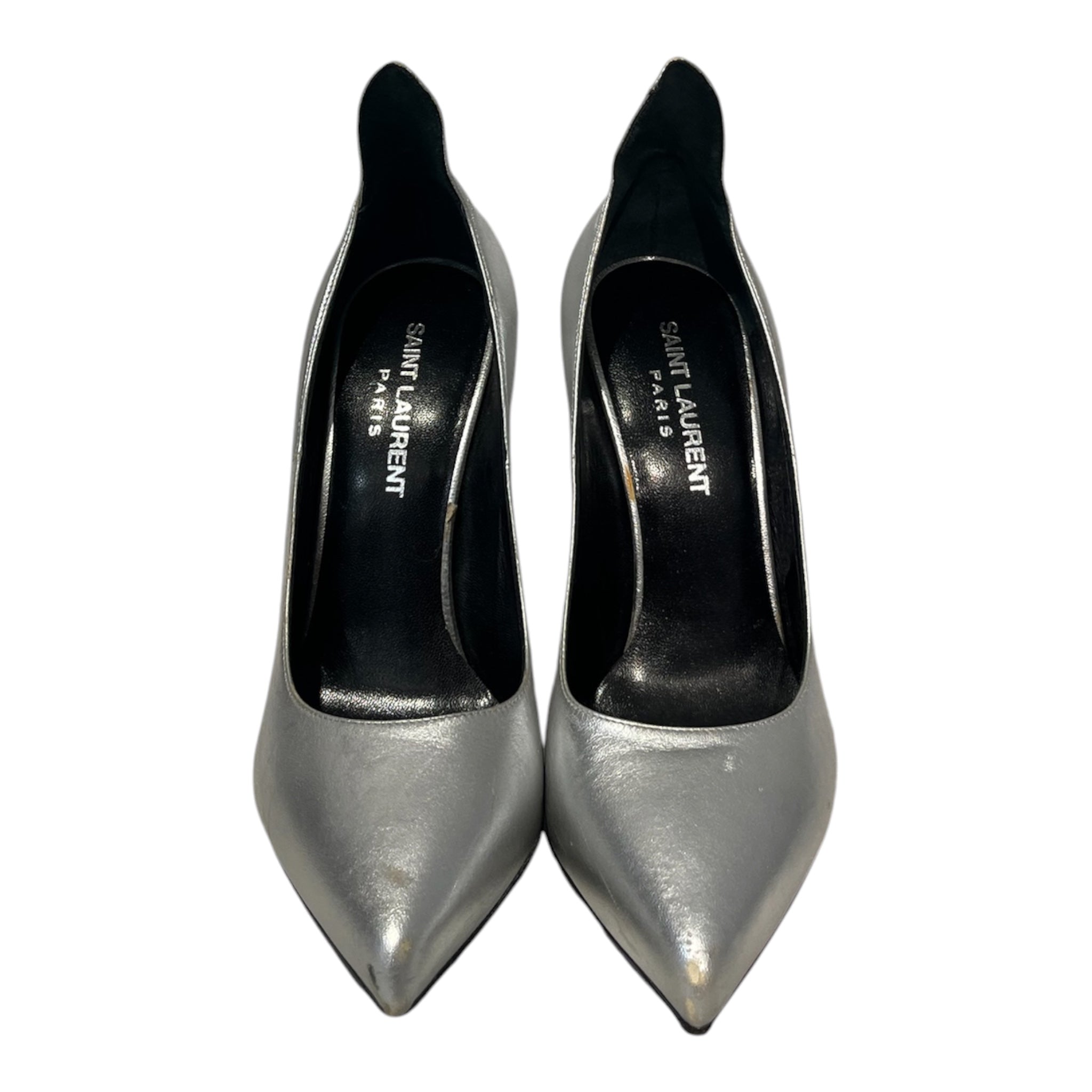 SAINT LAURENT/Heels/EU 35/Cotton/SLV/ view 1