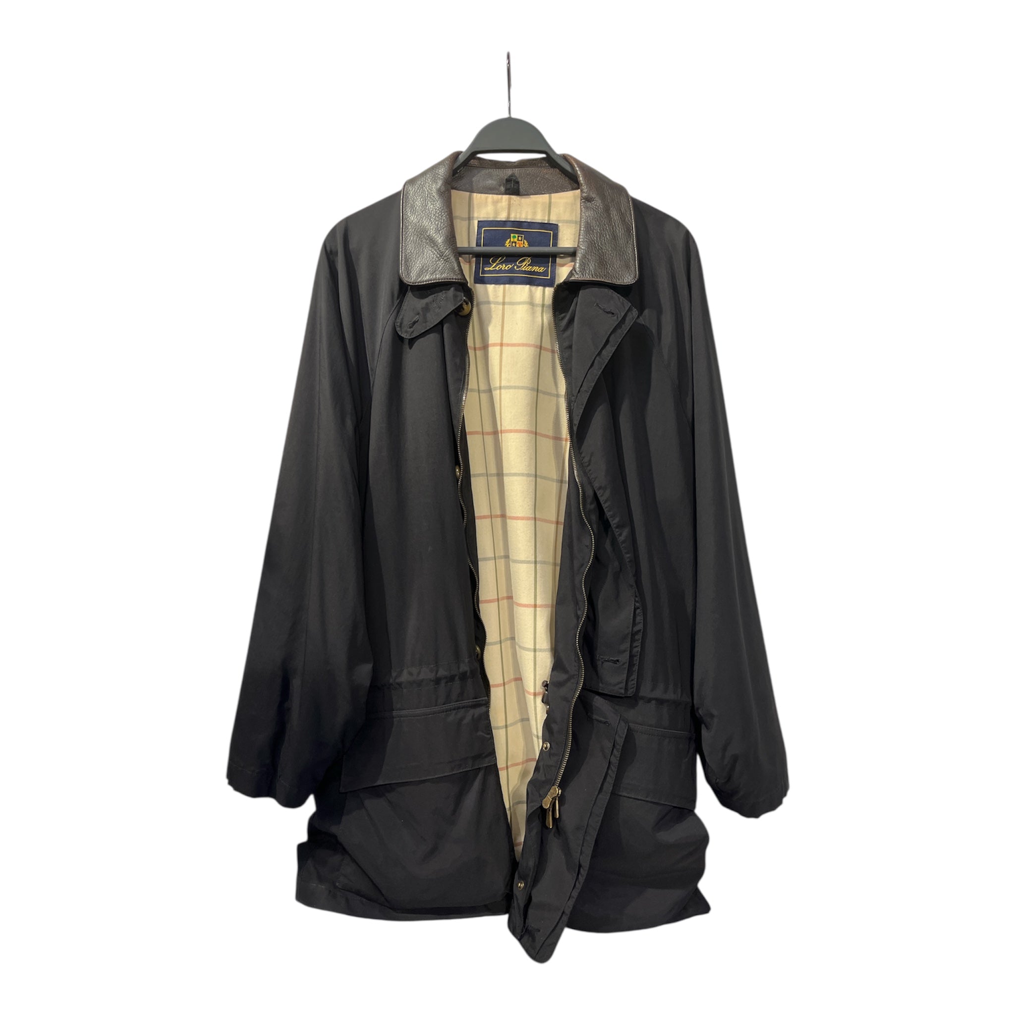 Loro Piana/Windbreaker/XXL/NVY/LEATHER NECKLINE view 1