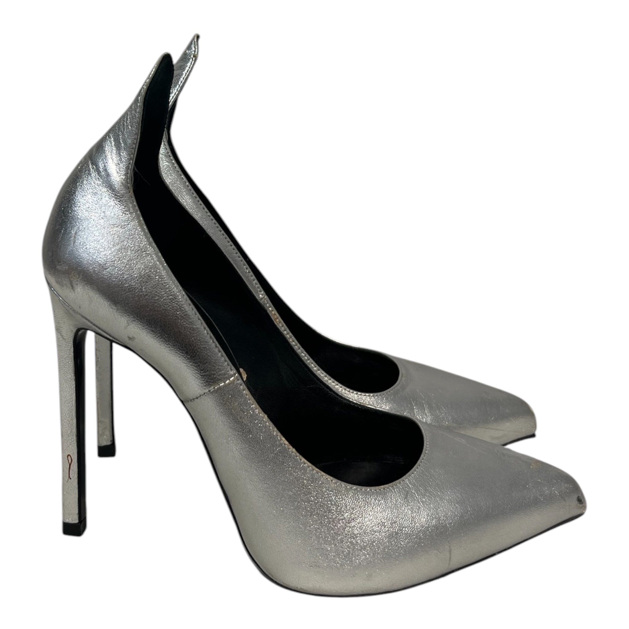 SAINT LAURENT/Heels/EU 35/Cotton/SLV/ view 2