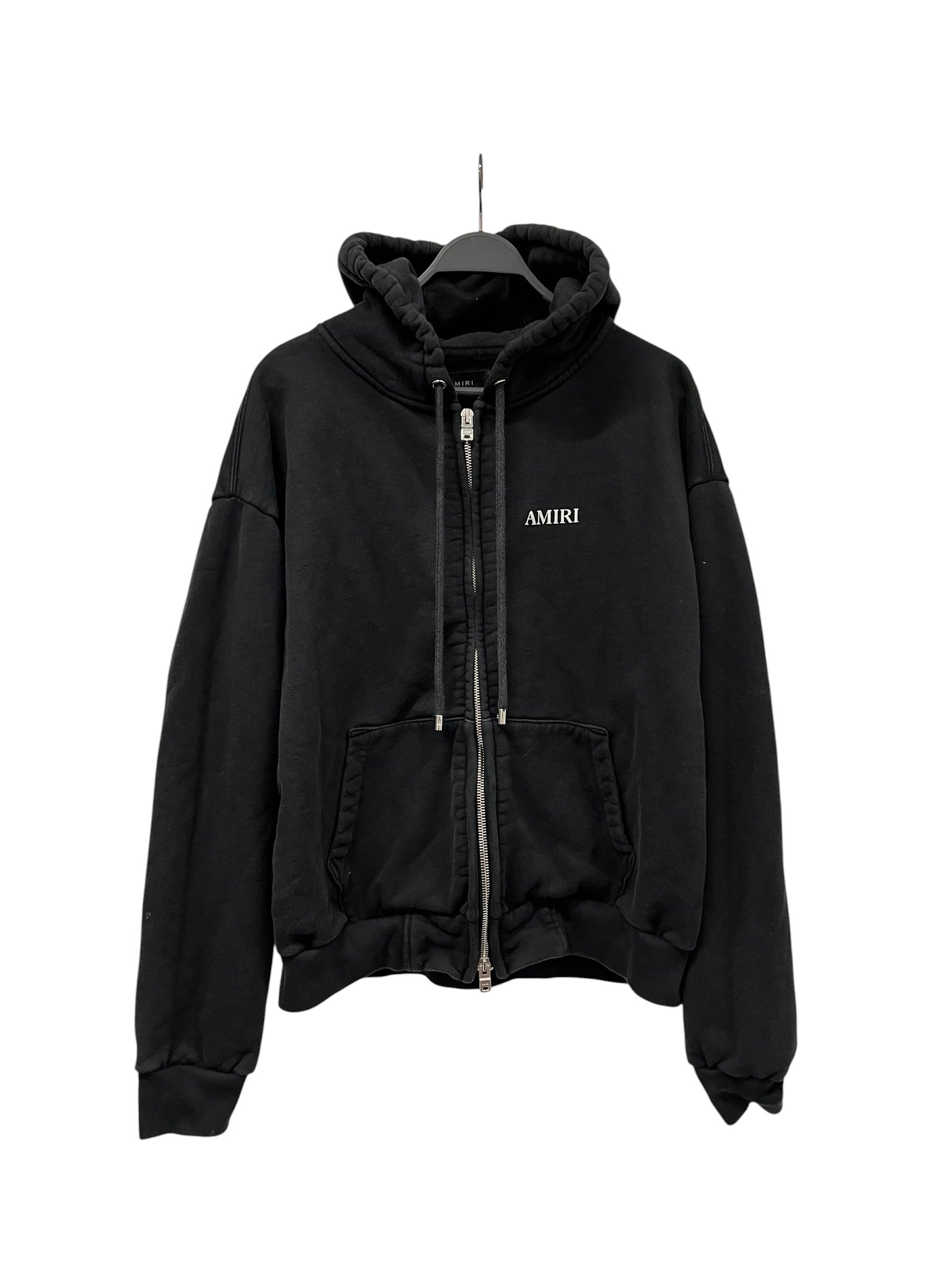 AMIRI/Zip Up Hoodie/L/Cotton/BLK/RIGHT BREAST LOGO view 1