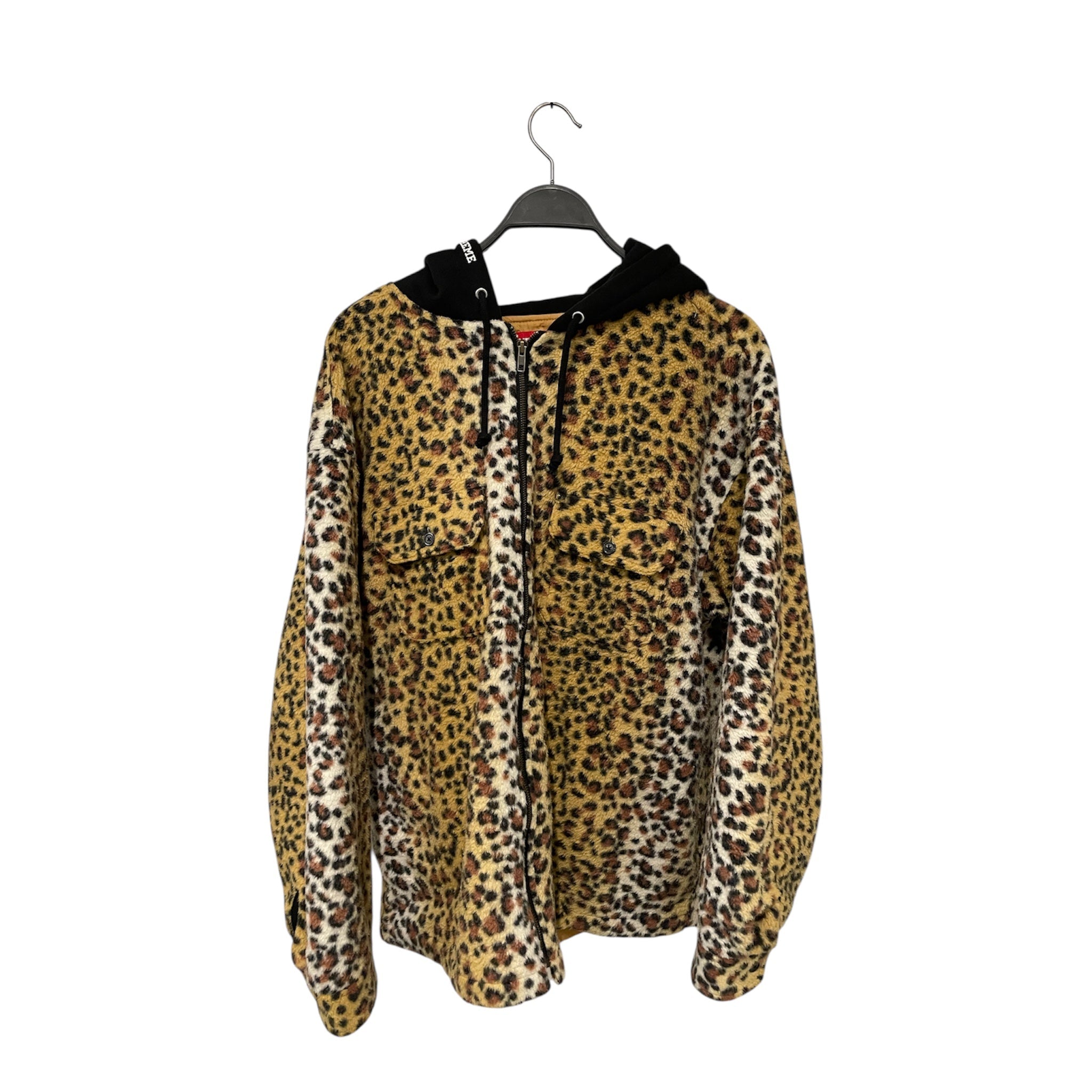 Supreme/Zip Up Hoodie/XL/Animal Pattern/Cotton/BRW/BLK HOOD | CHEETAH PRINT view 1