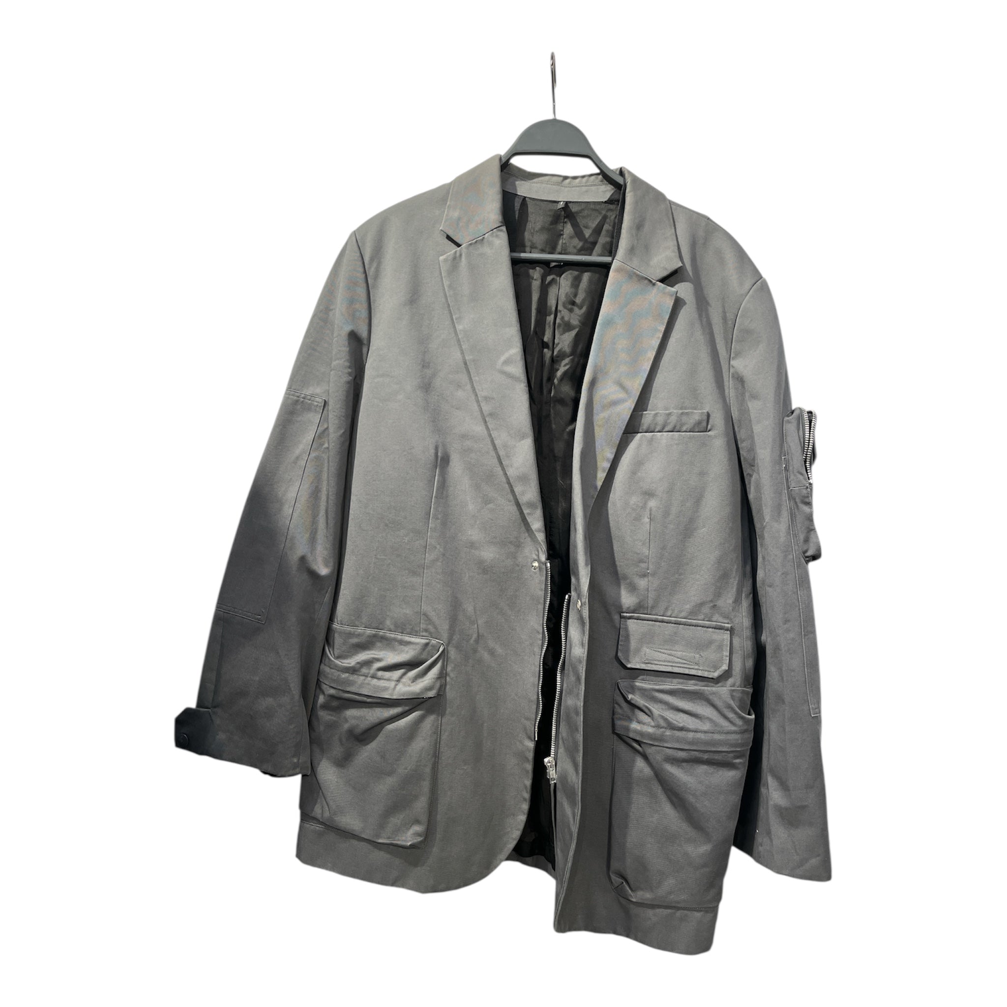 Helmut Lang/Jacket/44/Cotton/GRY/w/zippe view 1
