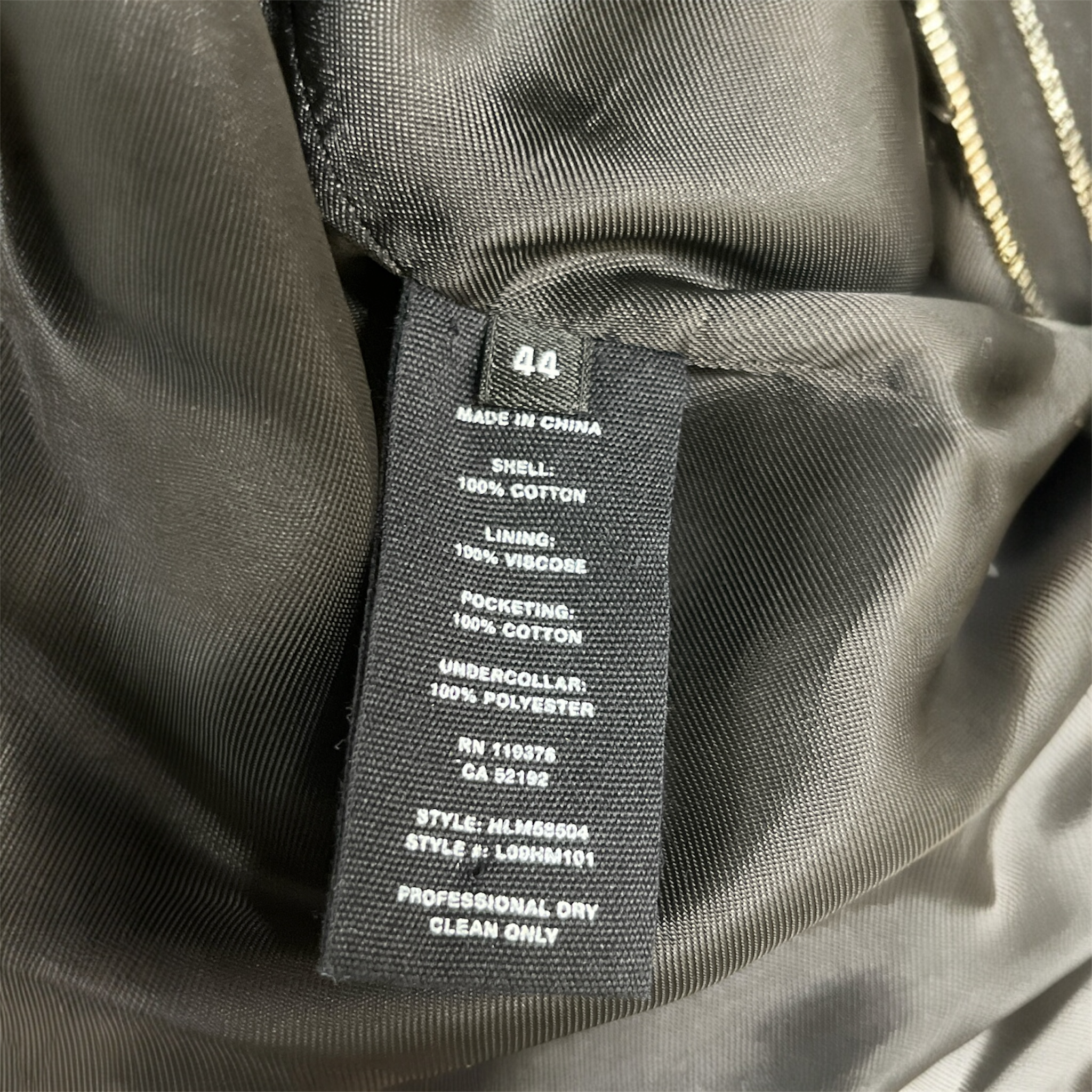 Helmut Lang/Jacket/44/Cotton/GRY/w/zippe view 3