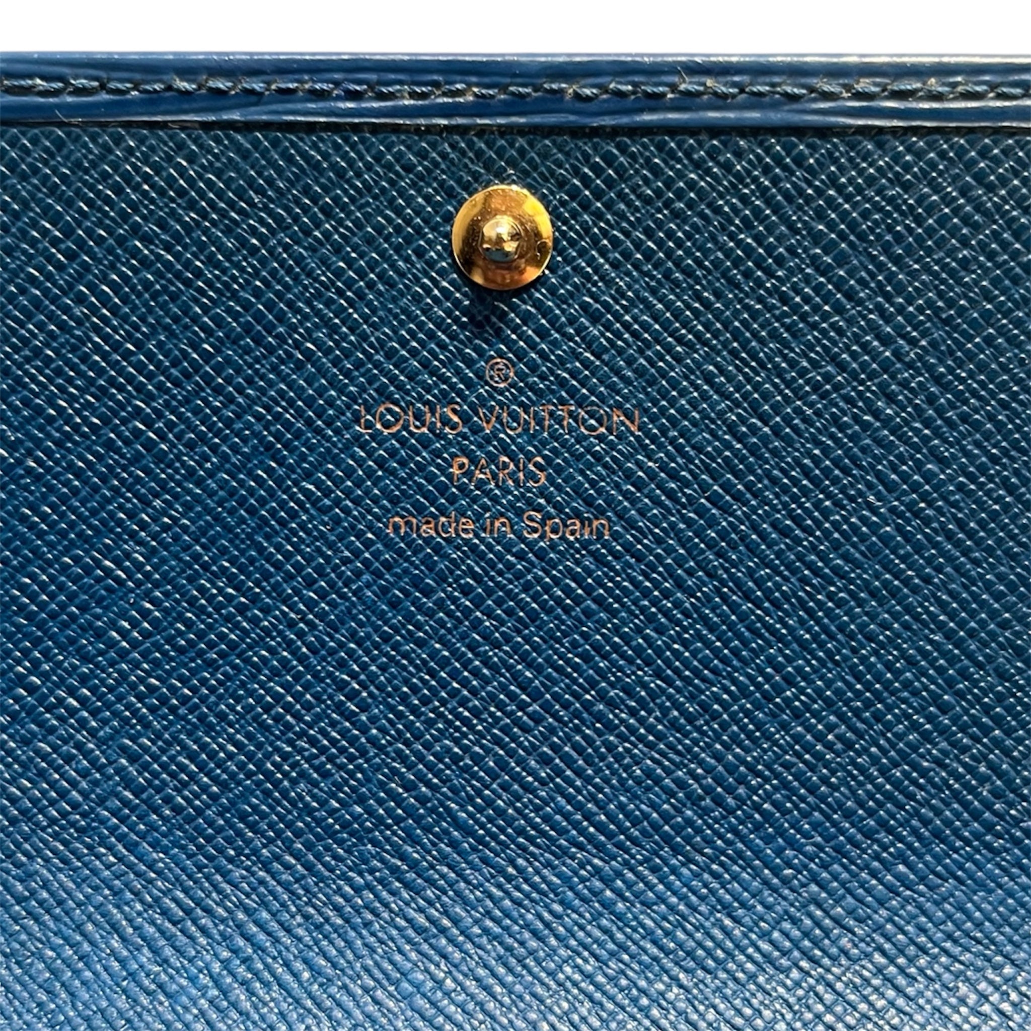 LOUIS VUITTON/Trifold Wallet/Leather/BLU/Epi Trifold orange text view 4