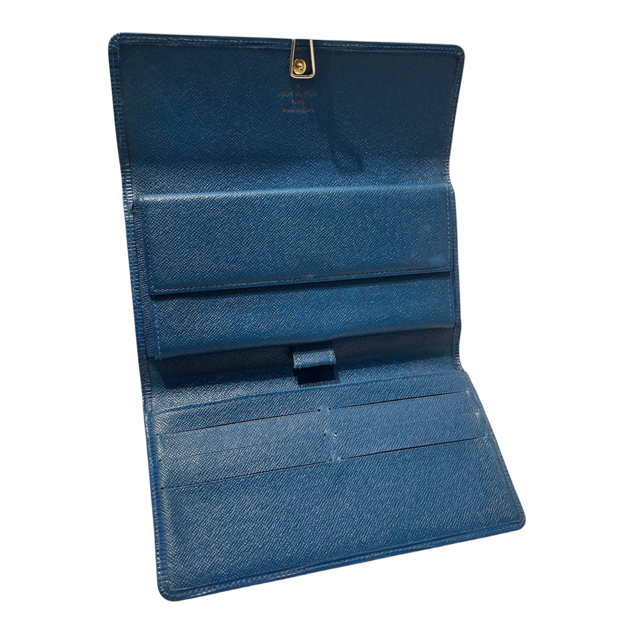 LOUIS VUITTON/Trifold Wallet/Leather/BLU/Epi Trifold orange text view 3