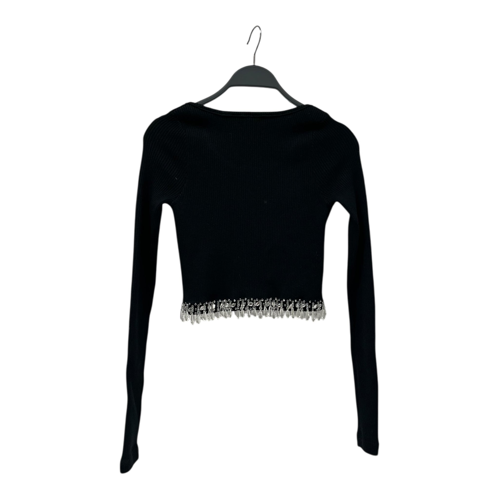 MIU MIU/Sweater/S/Cotton/BLK/CRYSTAL TRIM EMBELLISHMENT view 2
