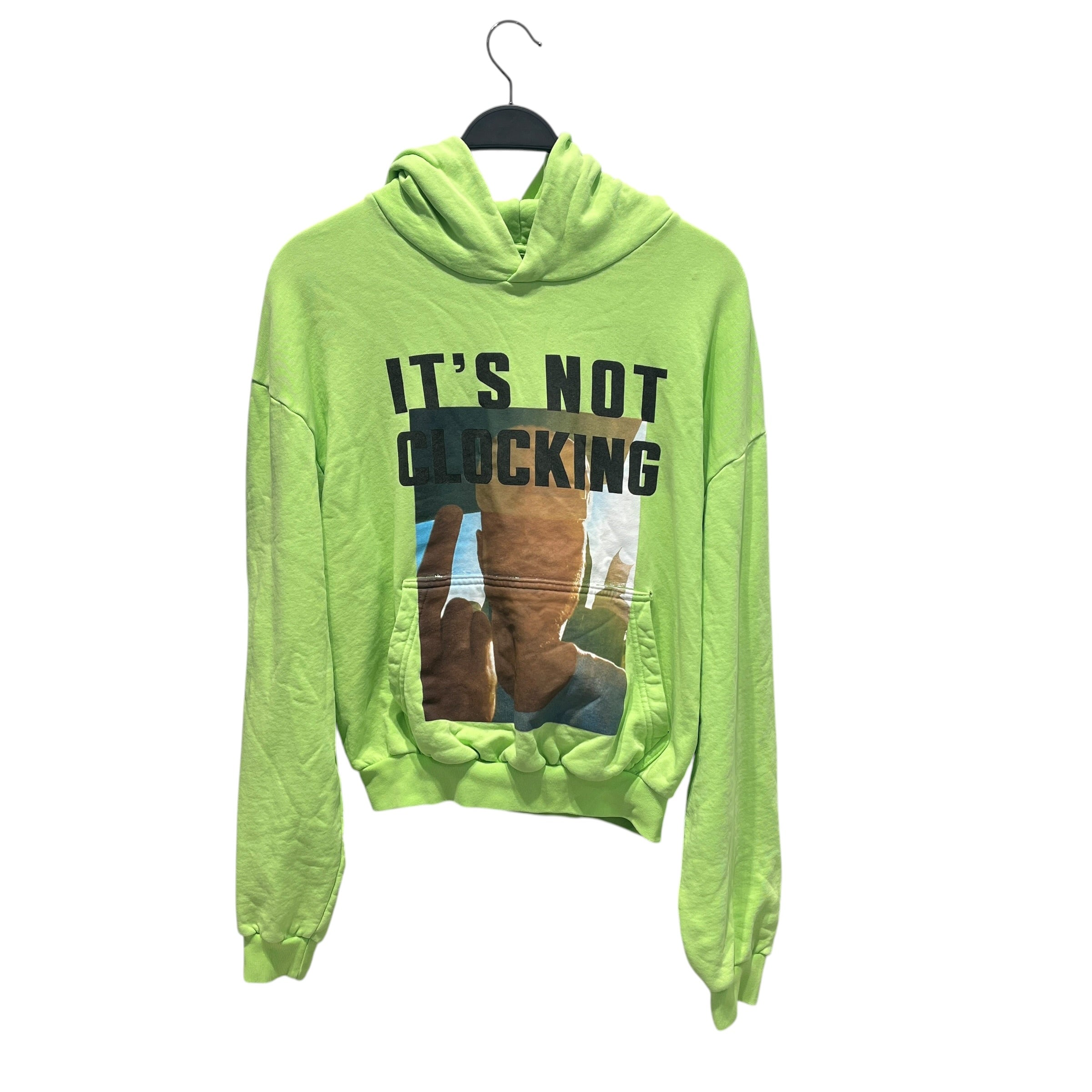 SKYLRK/Hoodie/S/Graphic/Cotton/GRN/IT'S NOT CLOCKING/COACHELLA view 1