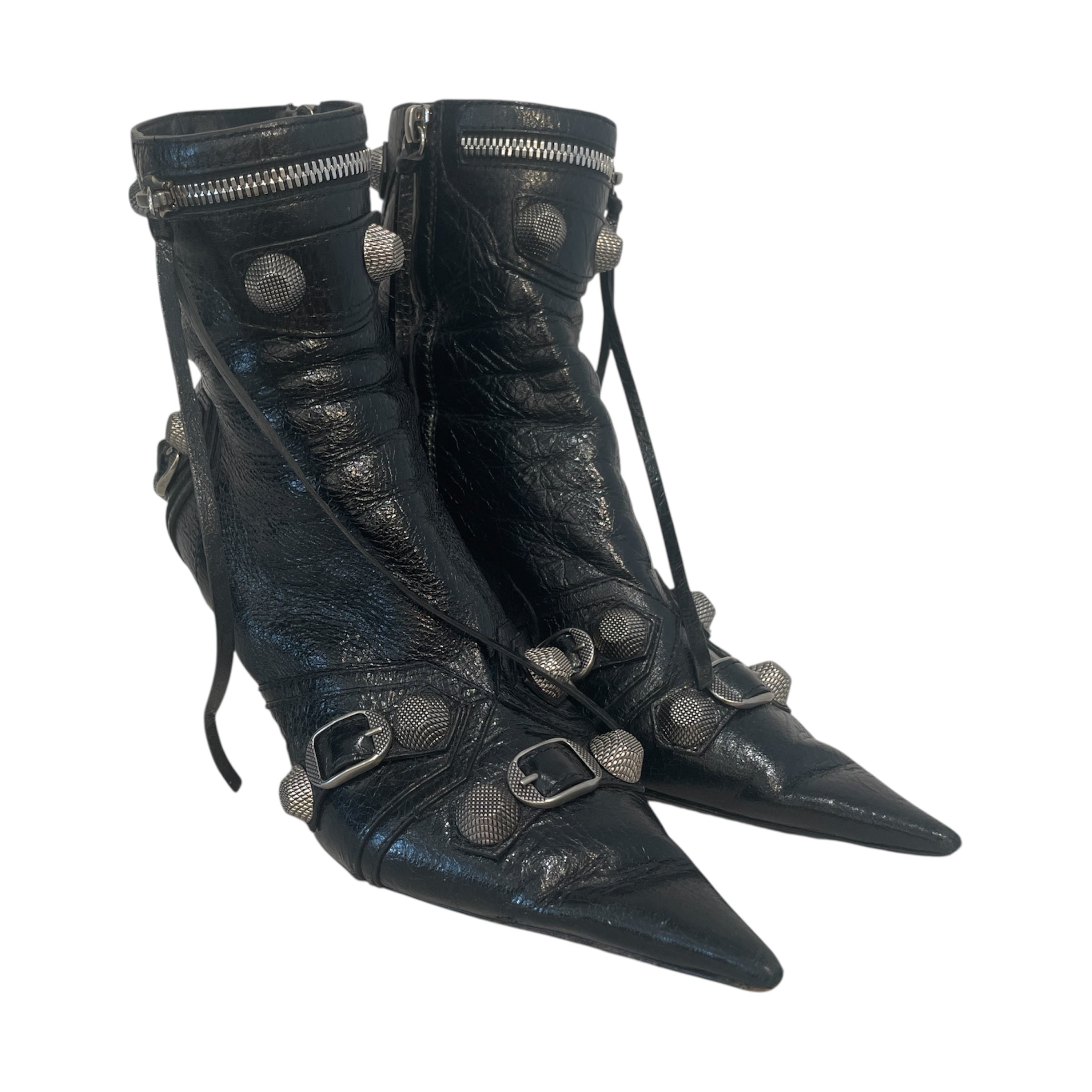 BALENCIAGA/Heels/EU 36/Leather/BLK/Cagole 55mm leather boots view 1