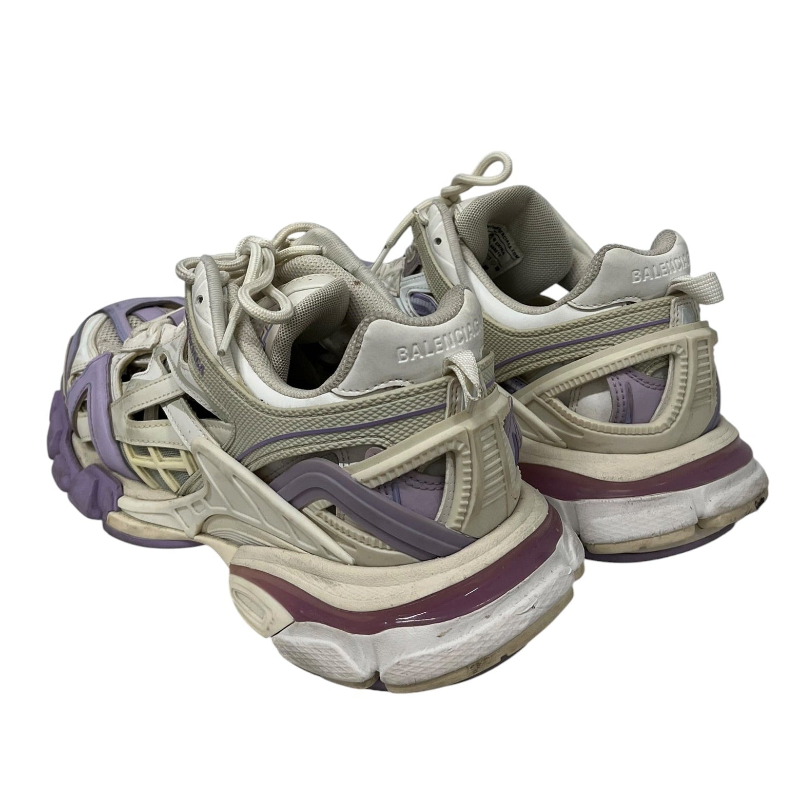 BALENCIAGA/Low-Sneakers/US 10/Polyester/WHT/TRACK, LIGHT PURPLE ACCENT view 2