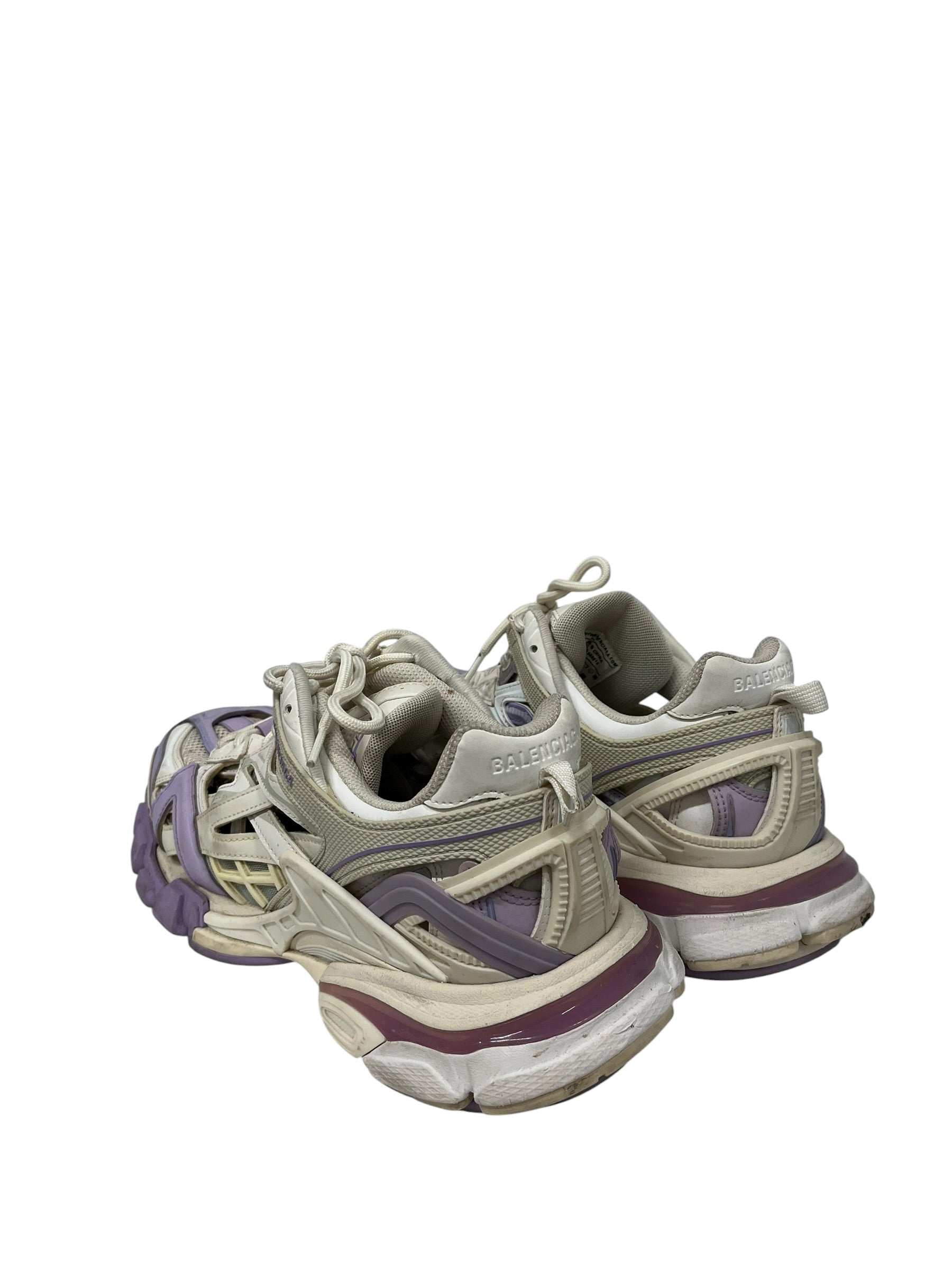 BALENCIAGA/Low-Sneakers/US 10/Polyester/WHT/TRACK, LIGHT PURPLE ACCENT view 2