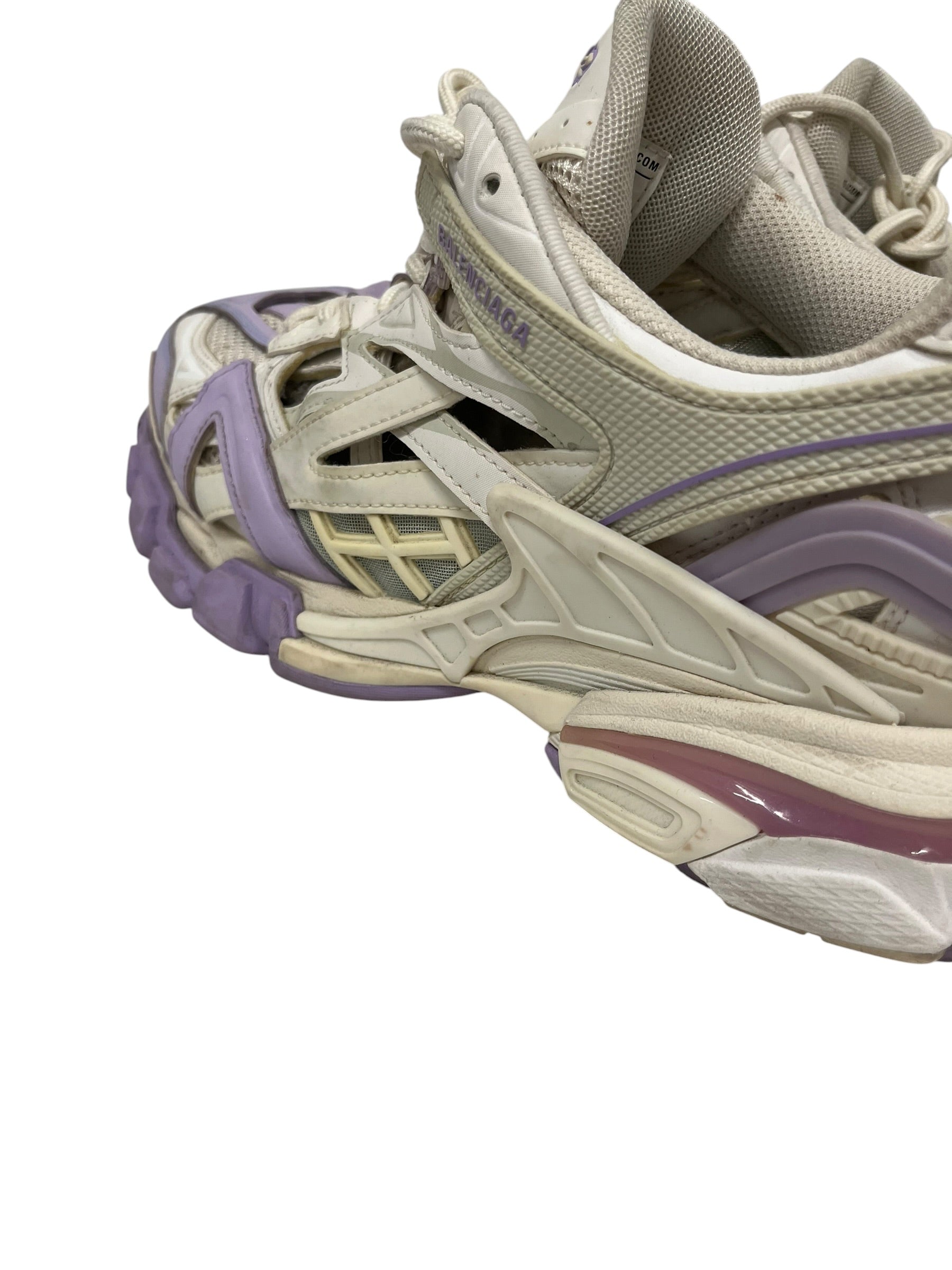 BALENCIAGA/Low-Sneakers/US 10/Polyester/WHT/TRACK, LIGHT PURPLE ACCENT view 6