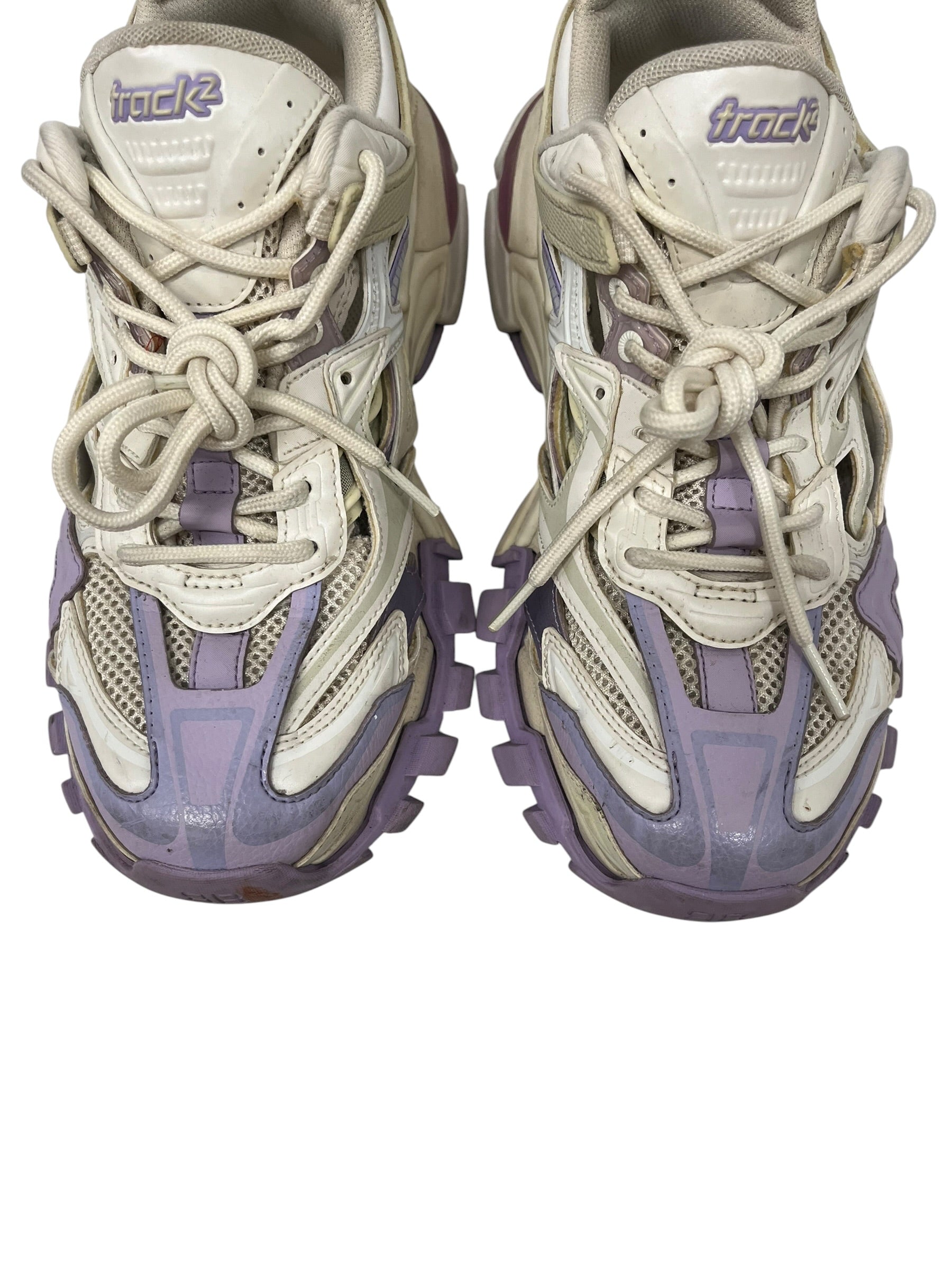 BALENCIAGA/Low-Sneakers/US 10/Polyester/WHT/TRACK, LIGHT PURPLE ACCENT view 4