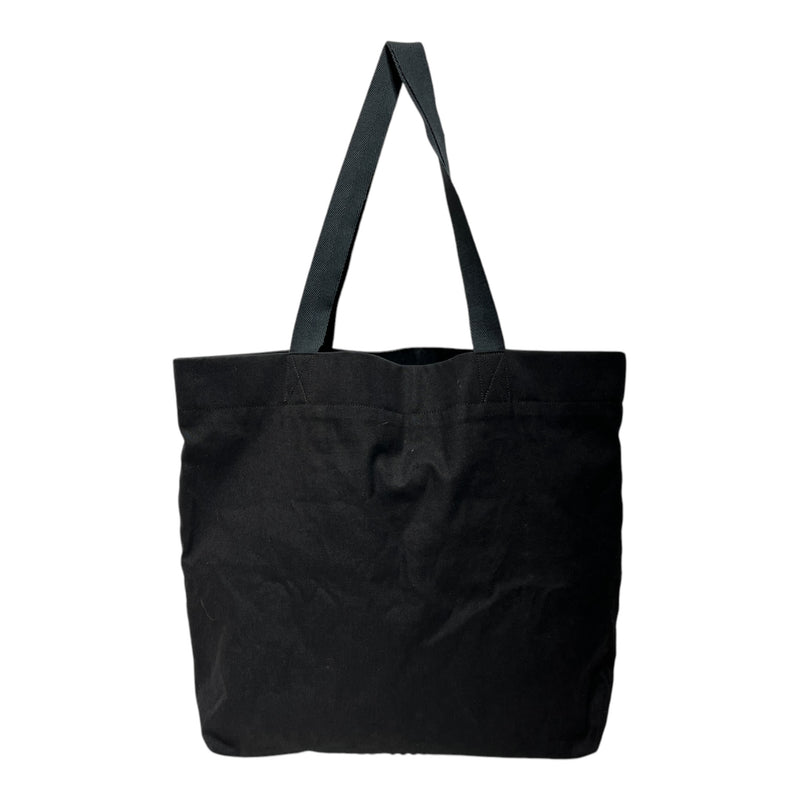 YOHJI YAMAMOTO/Tote Bag/Cotton/BLK/FRINGE SIGNATURE LOGO