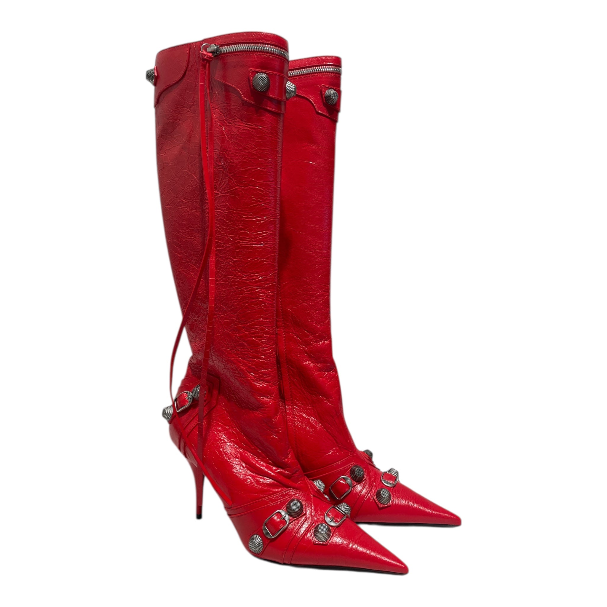 BALENCIAGA/Long Boots/EU 40/Leather/RED/ view 1