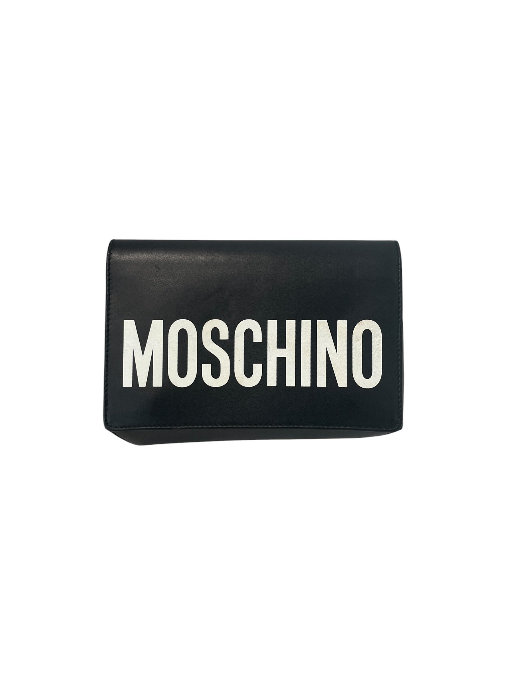 MOSCHINO/Bag/Graphic/Leather/BLK/LOGO PRINT CROSSBODY view 1