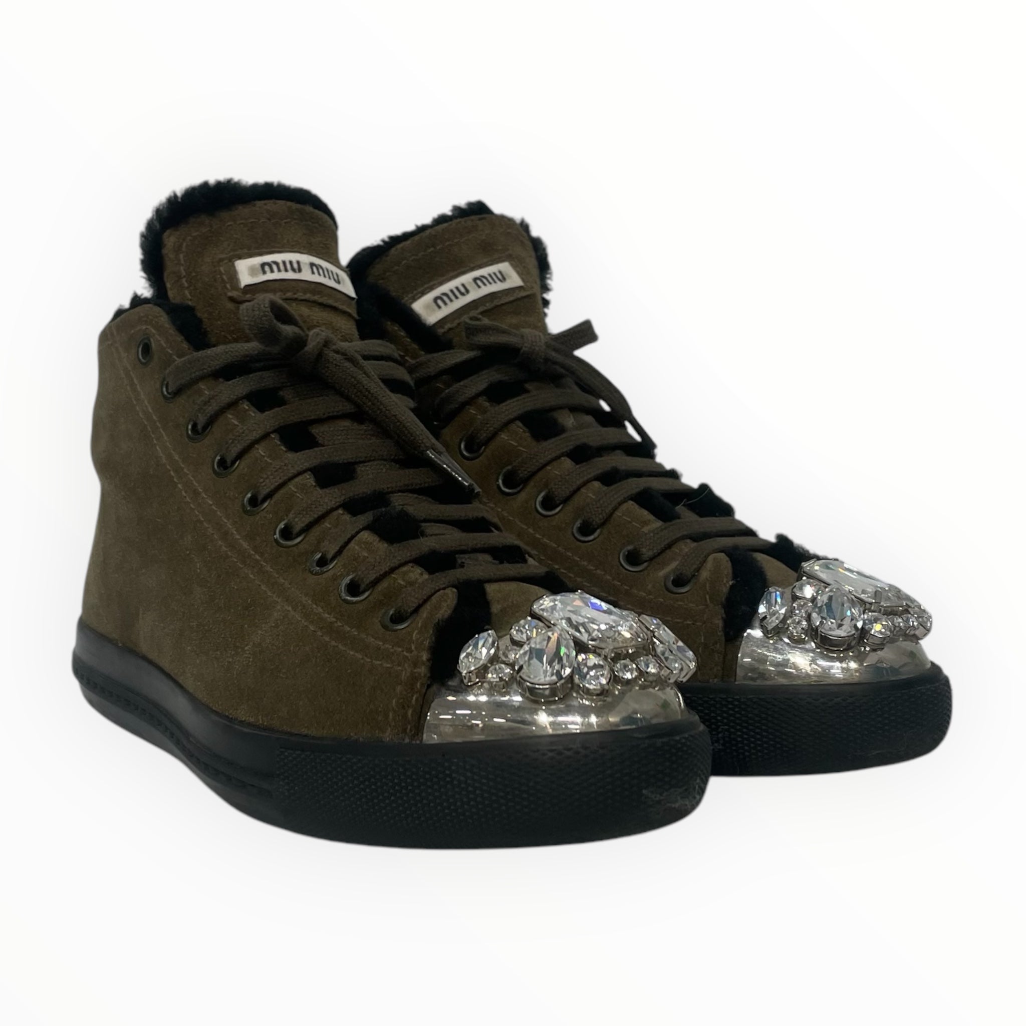 MIU MIU/Hi-Sneakers/EU 37.5/Leather/KHK/ view 1
