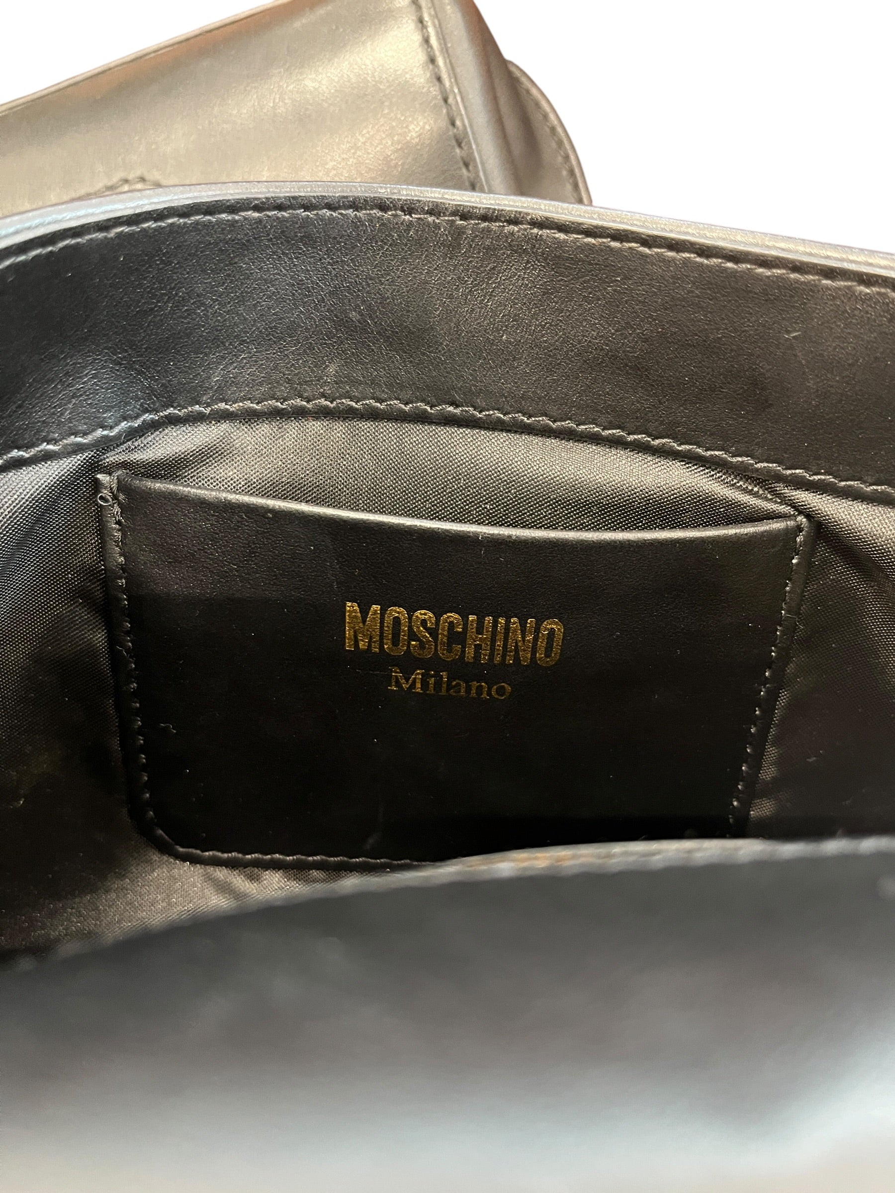 MOSCHINO/Bag/Graphic/Leather/BLK/LOGO PRINT CROSSBODY view 3