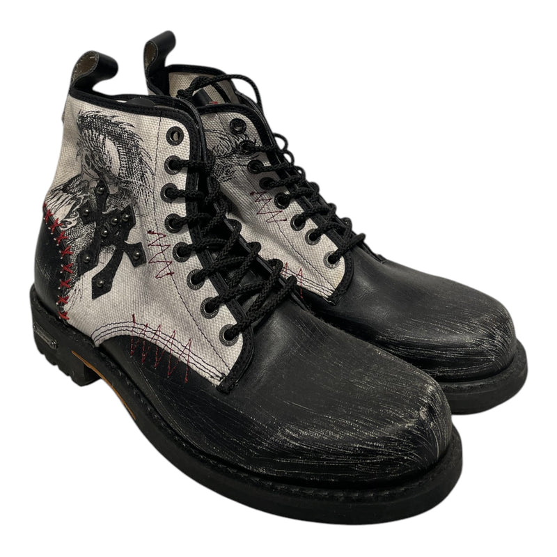 AFFLICTION /Biker Boots/US 12/Graphic/Cotton/MLT/Combat biker 