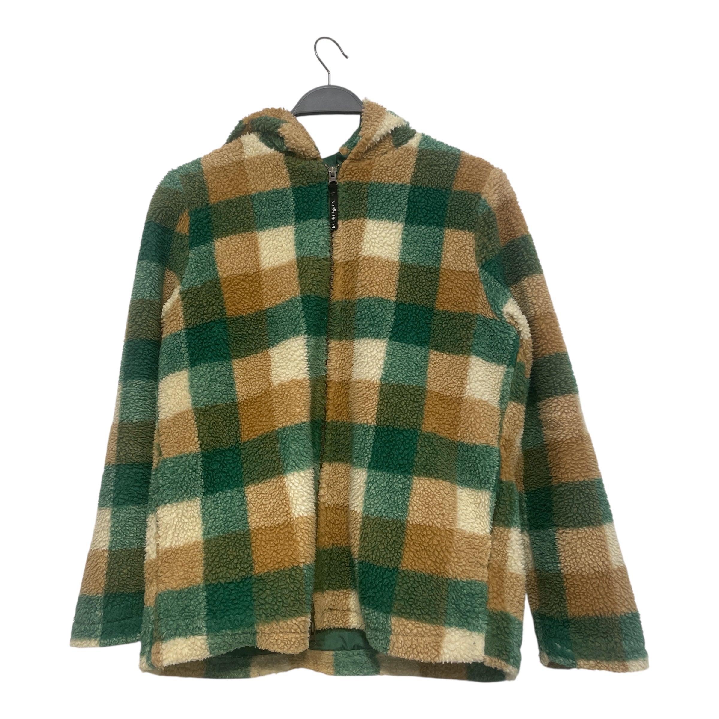 Ne-net/Zip Up Hoodie/3/Plaid/Fur/GRN/Ear Hoodie view 1