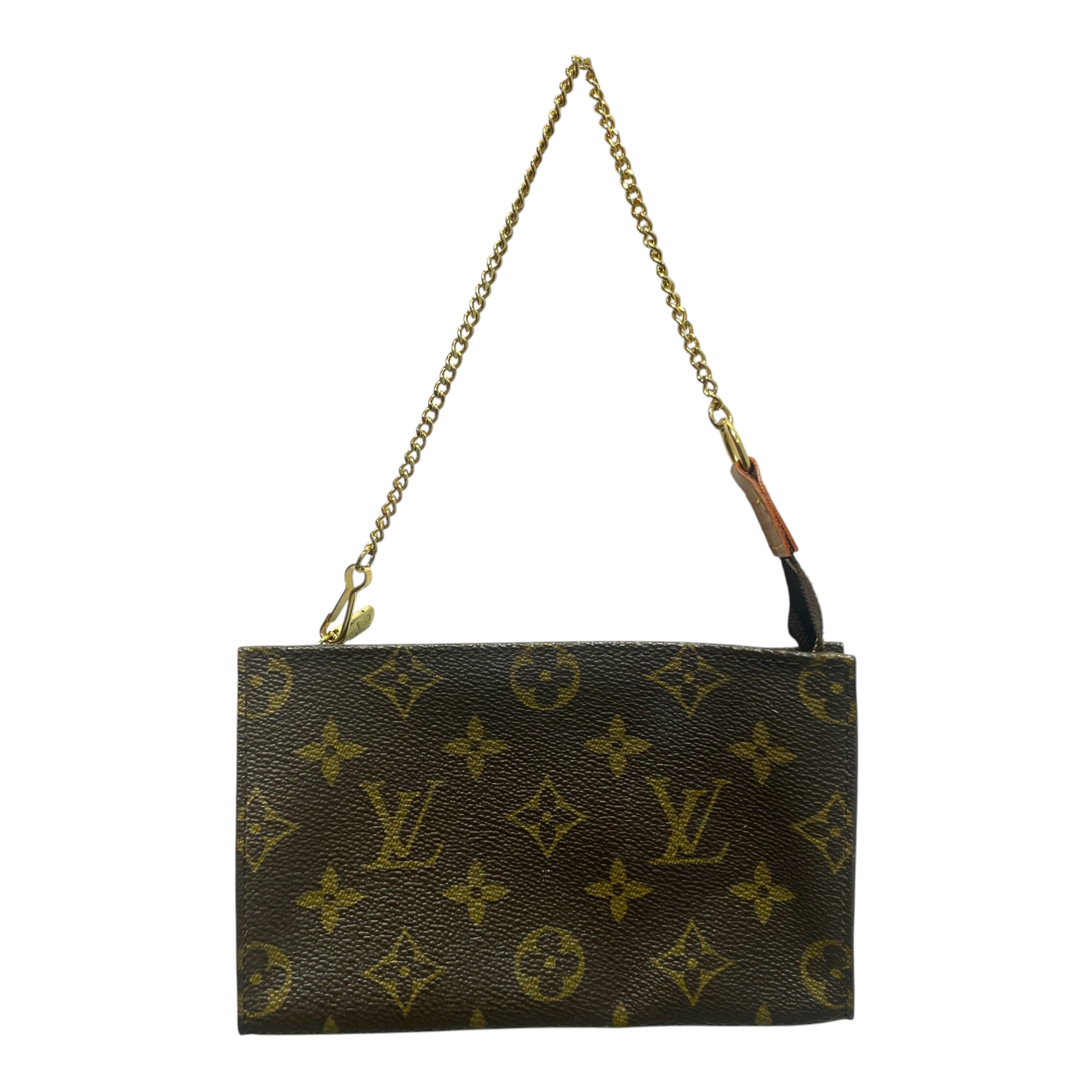 LOUIS VUITTON/Hand Bag/Monogram/Leather/BRW/Pouchette Mini view 1