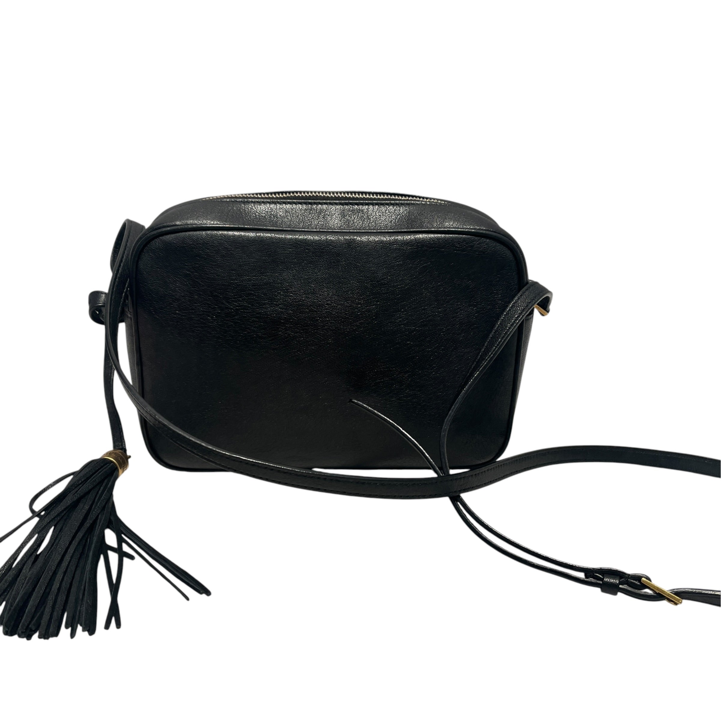 SAINT LAURENT/Cross Body Bag/Leather/BLK/camera bag w/ tassel view 2