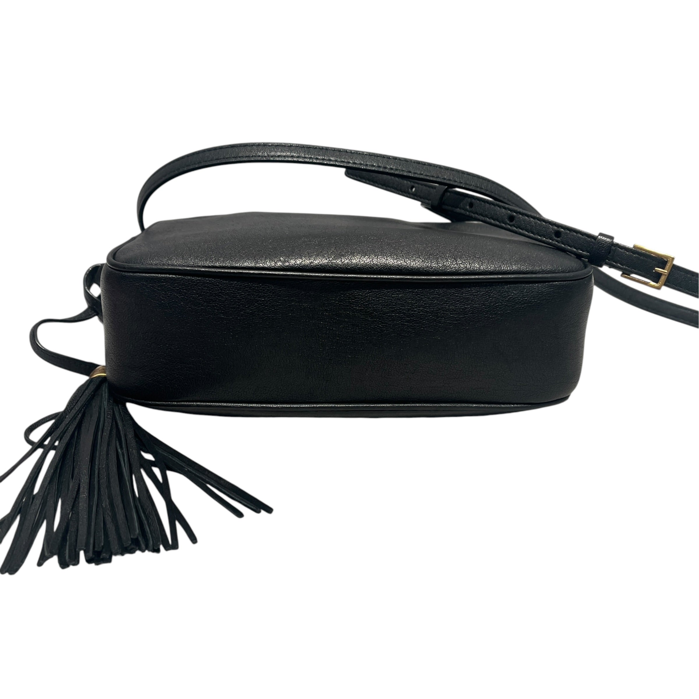 SAINT LAURENT/Cross Body Bag/Leather/BLK/camera bag w/ tassel view 3