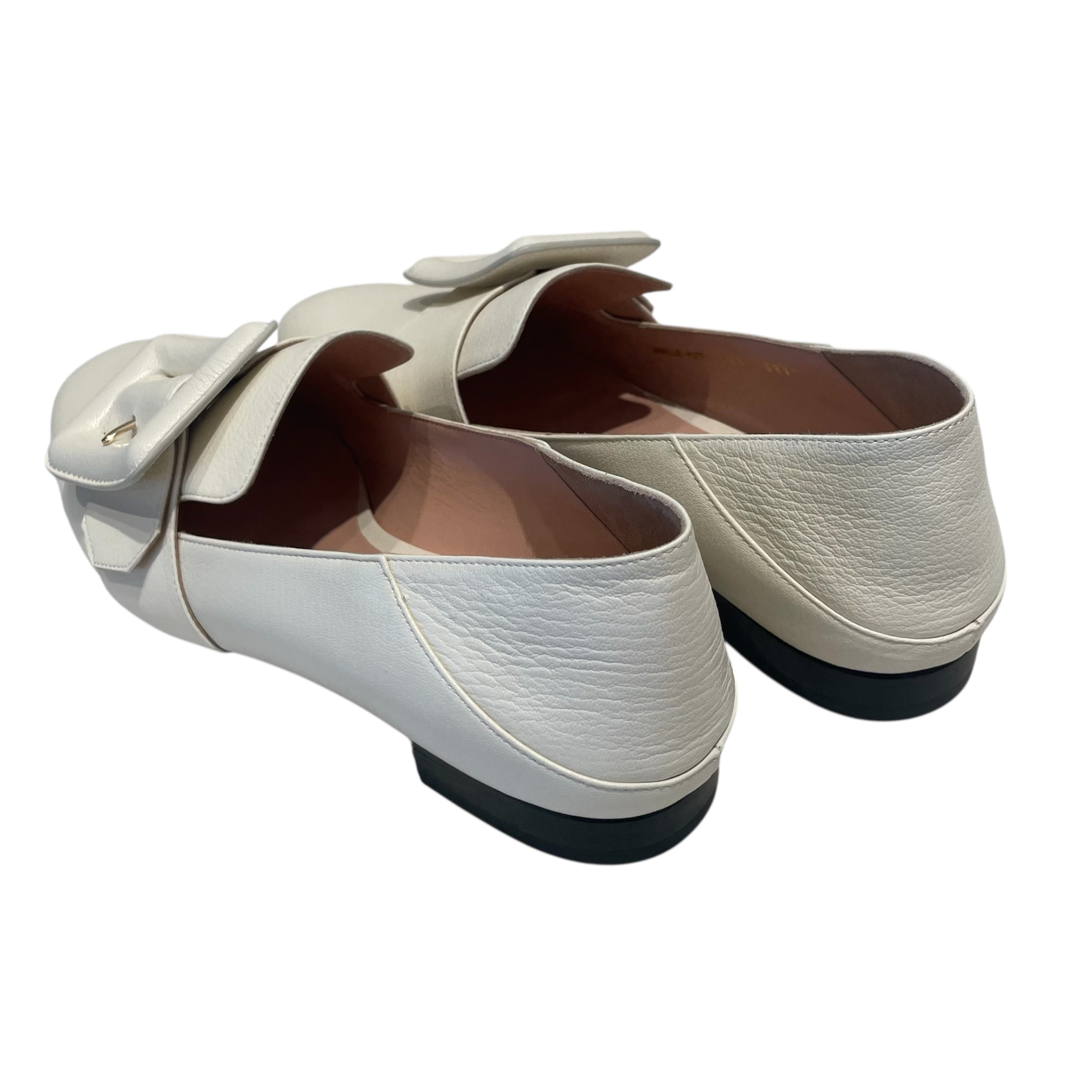 BALLY/Flat Shoes/US 8.5/CRM/Leather Loafer Oversizd Buckle view 2