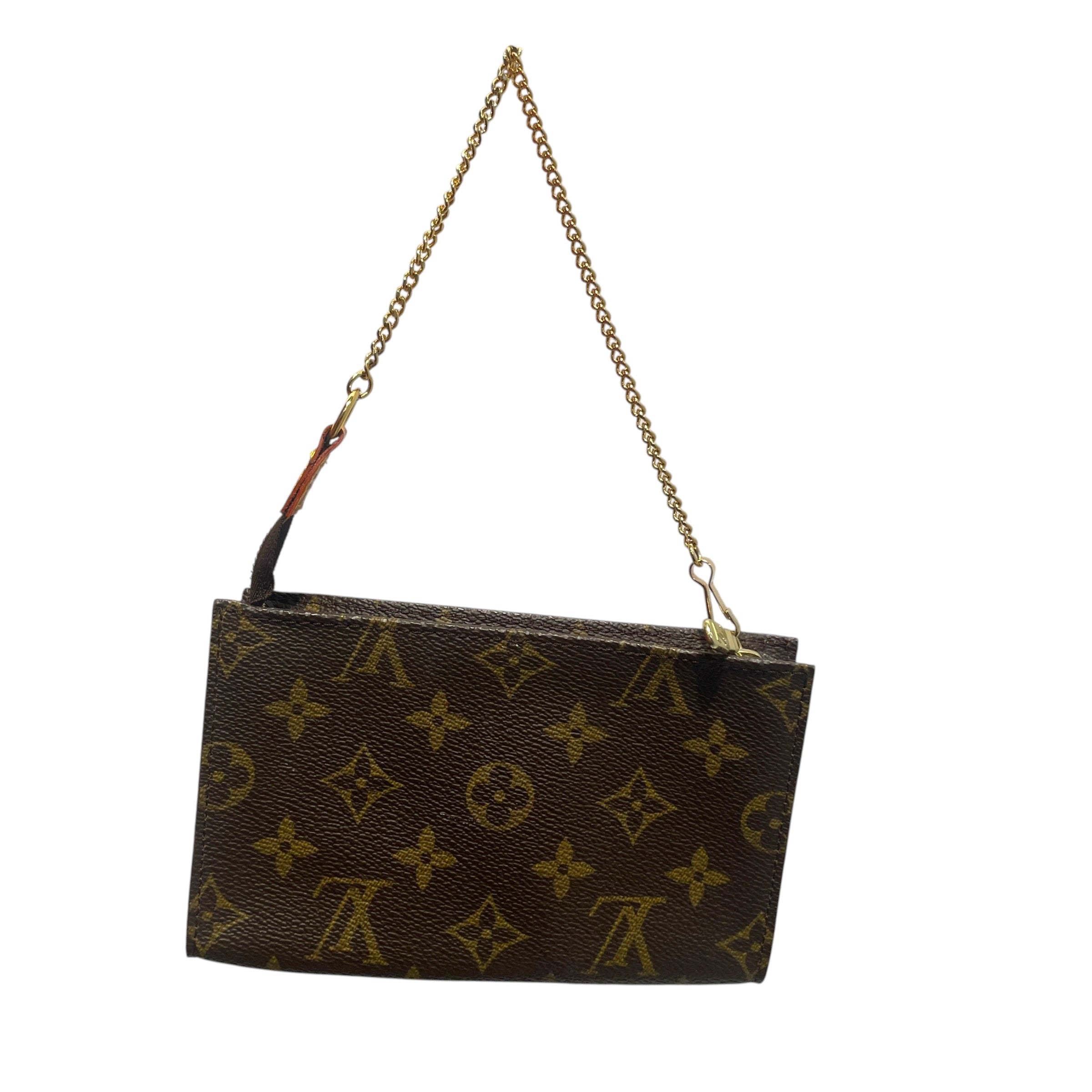 LOUIS VUITTON/Hand Bag/Monogram/Leather/BRW/Pouchette Mini view 3