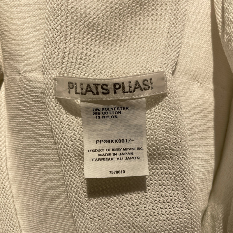 PLEATS PLEASE ISSEY MIYAKE/T-Shirt/Polyester/WHT/