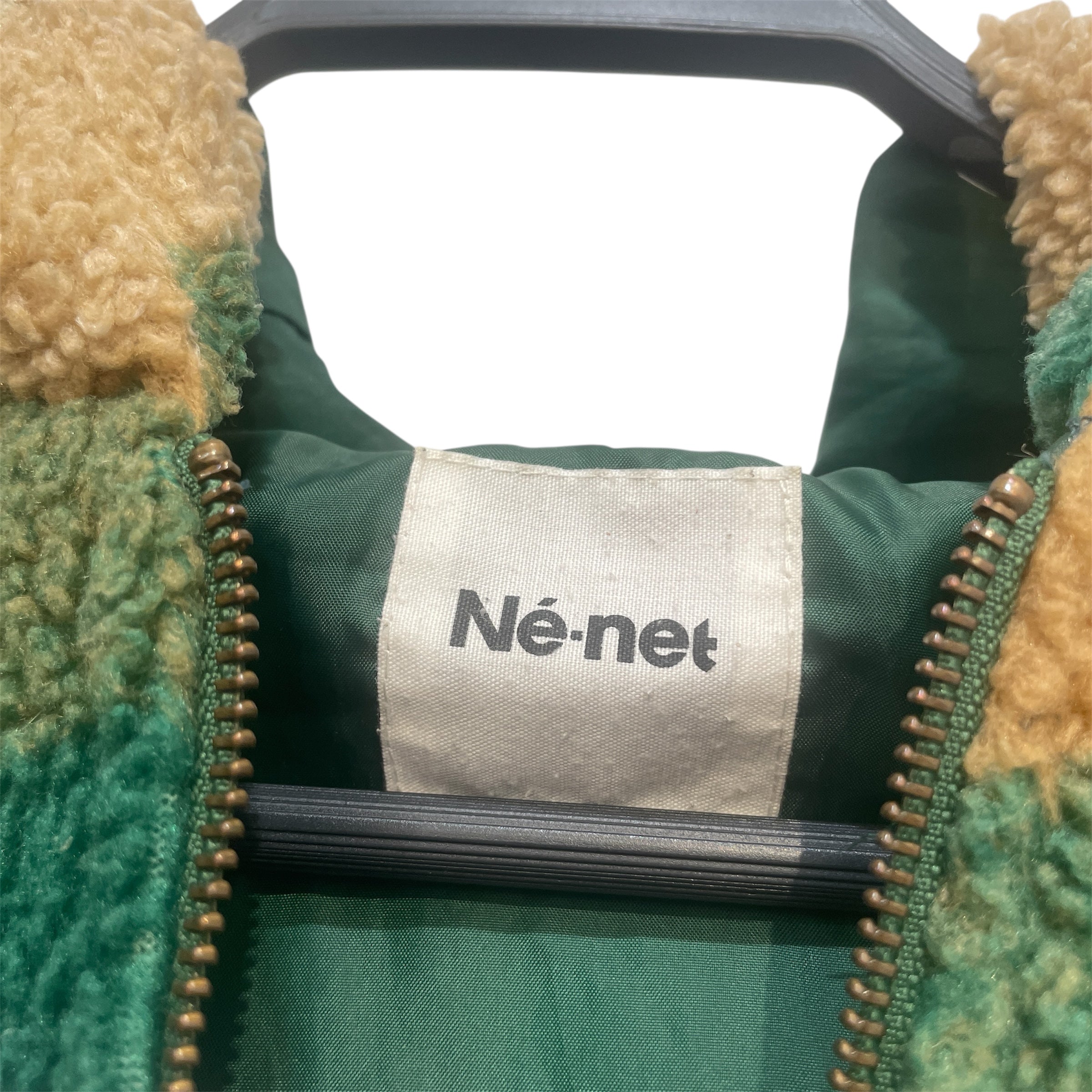 Ne-net/Zip Up Hoodie/3/Plaid/Fur/GRN/Ear Hoodie view 3