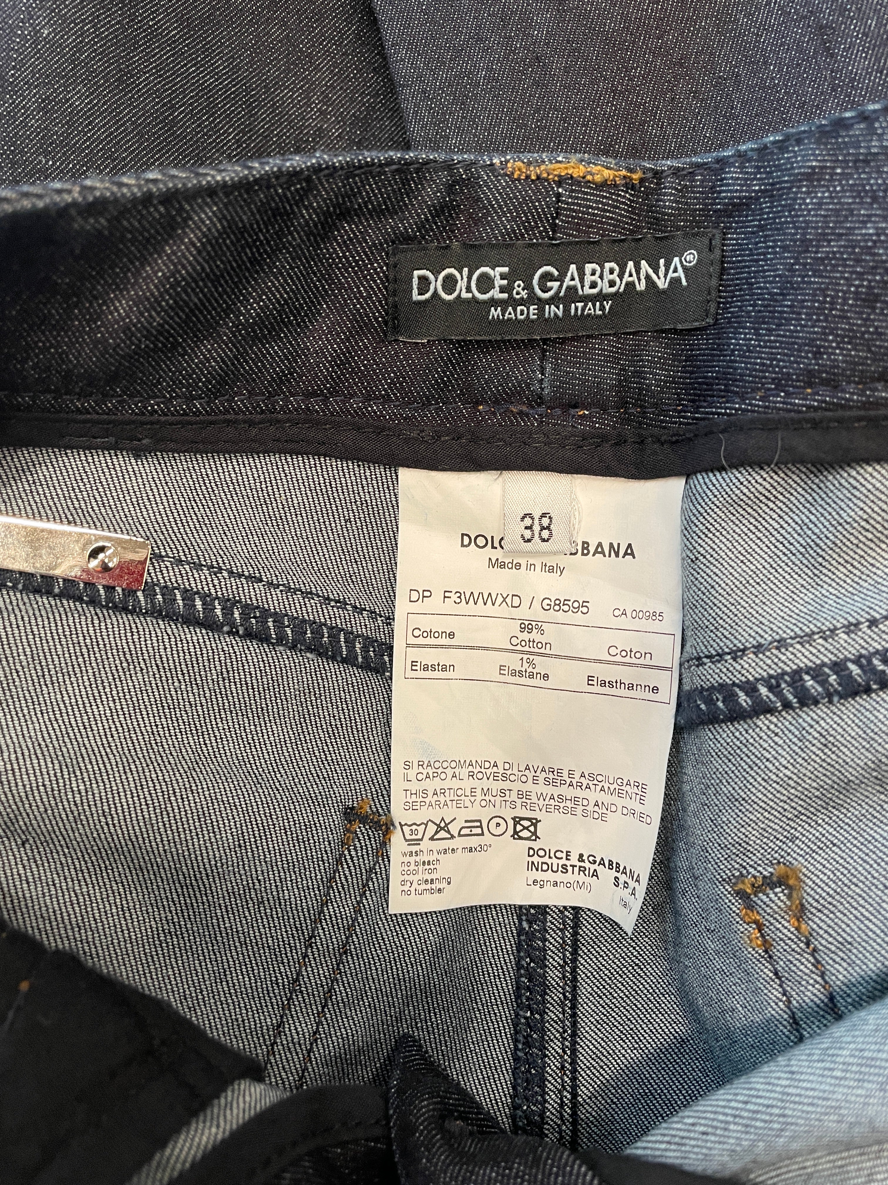 DOLCE&GABBANA/Straight Pants/38/Denim/NVY/RAW DENIM CUT OUT PCKTS view 5