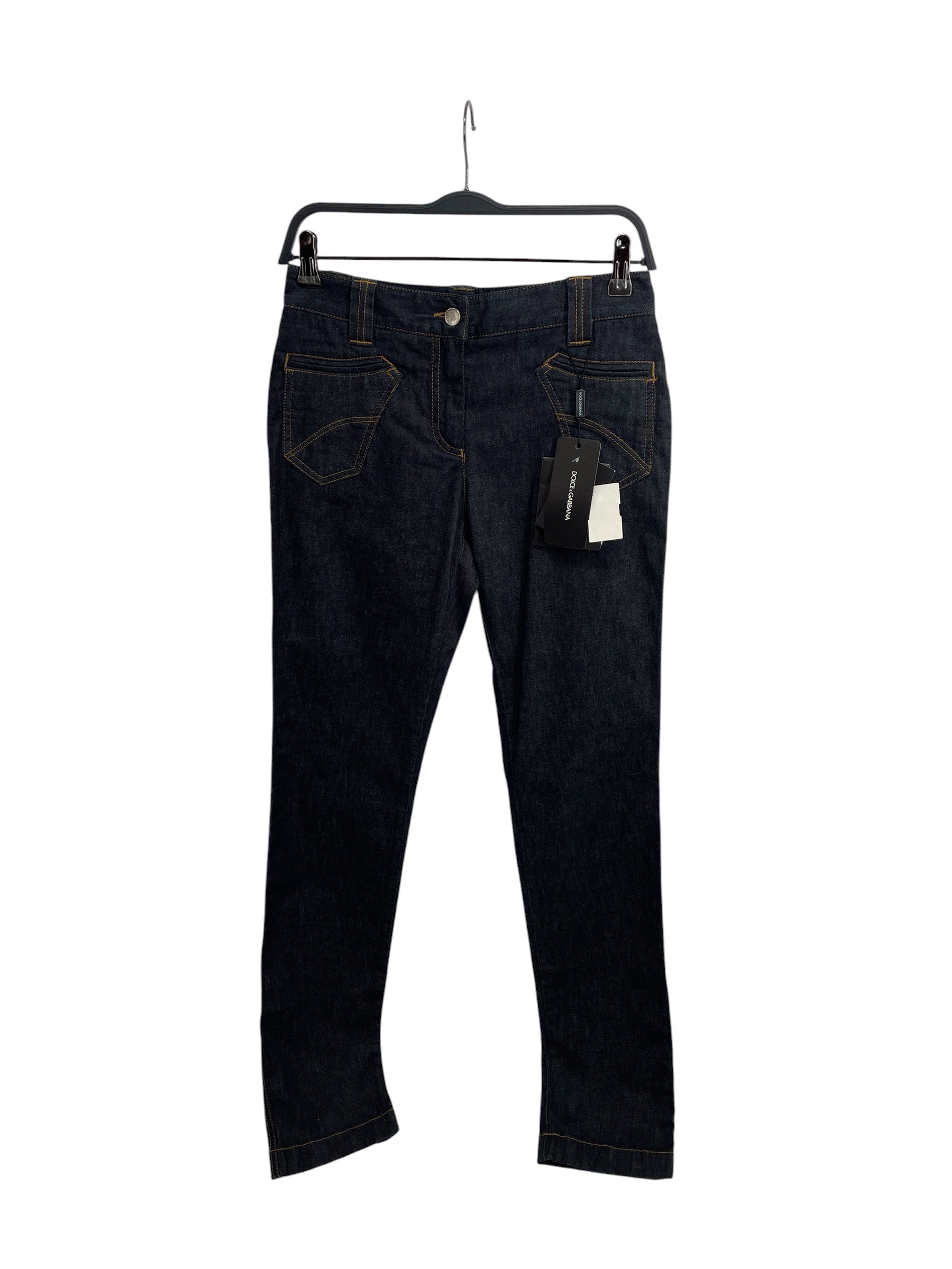 DOLCE&GABBANA/Straight Pants/38/Denim/NVY/RAW DENIM CUT OUT PCKTS view 1