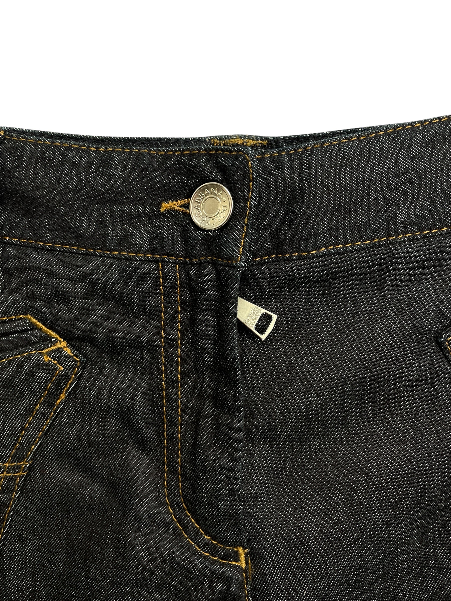DOLCE&GABBANA/Straight Pants/38/Denim/NVY/RAW DENIM CUT OUT PCKTS view 2
