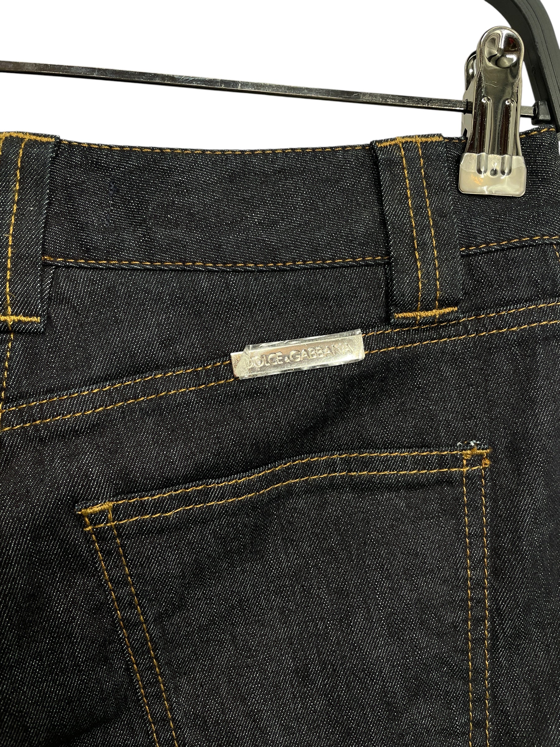 DOLCE&GABBANA/Straight Pants/38/Denim/NVY/RAW DENIM CUT OUT PCKTS view 4