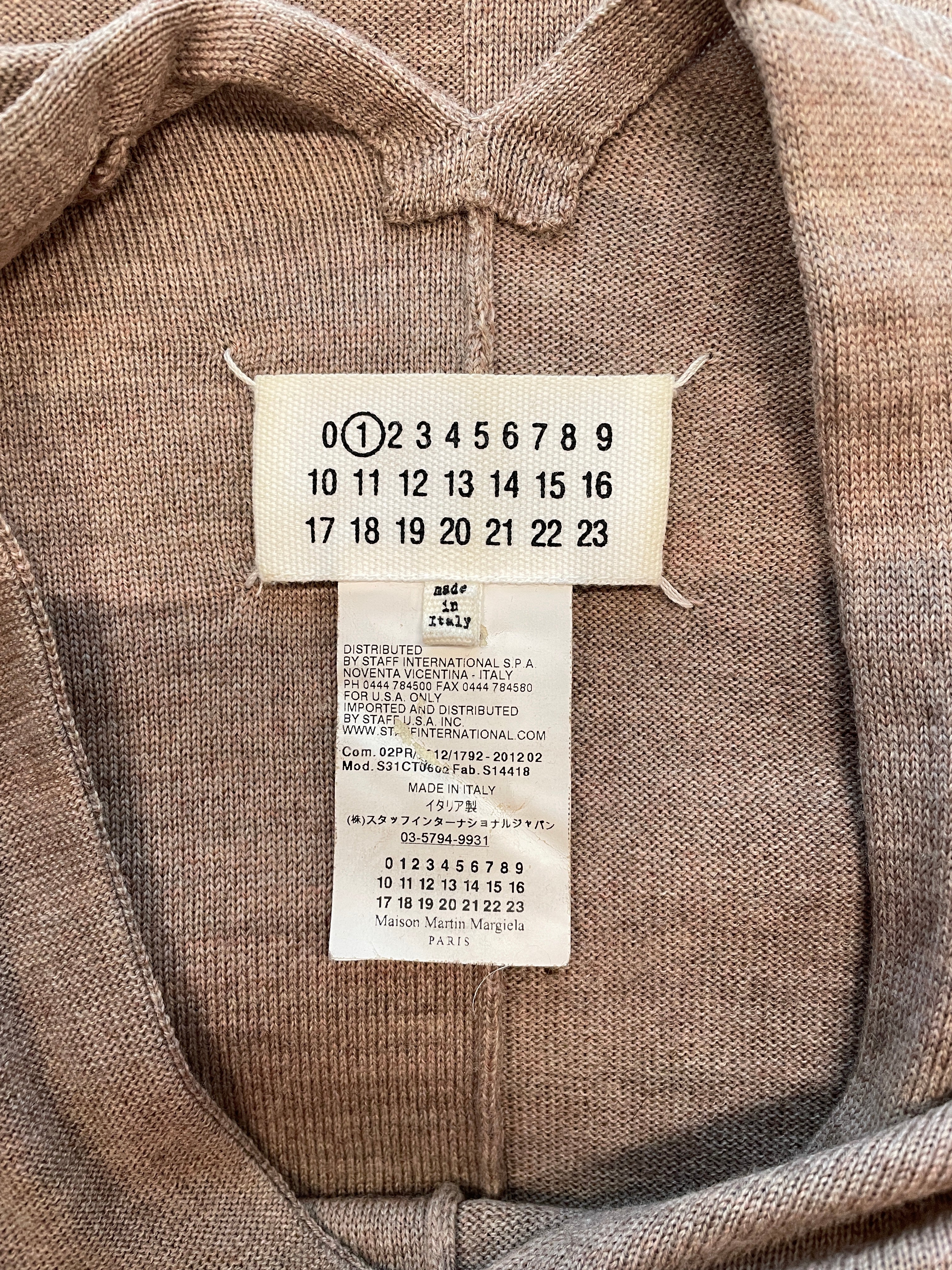 Maison Martin Margiela/Sweater/S/Wool/KHK/LONG SWEATER V NECK view 3