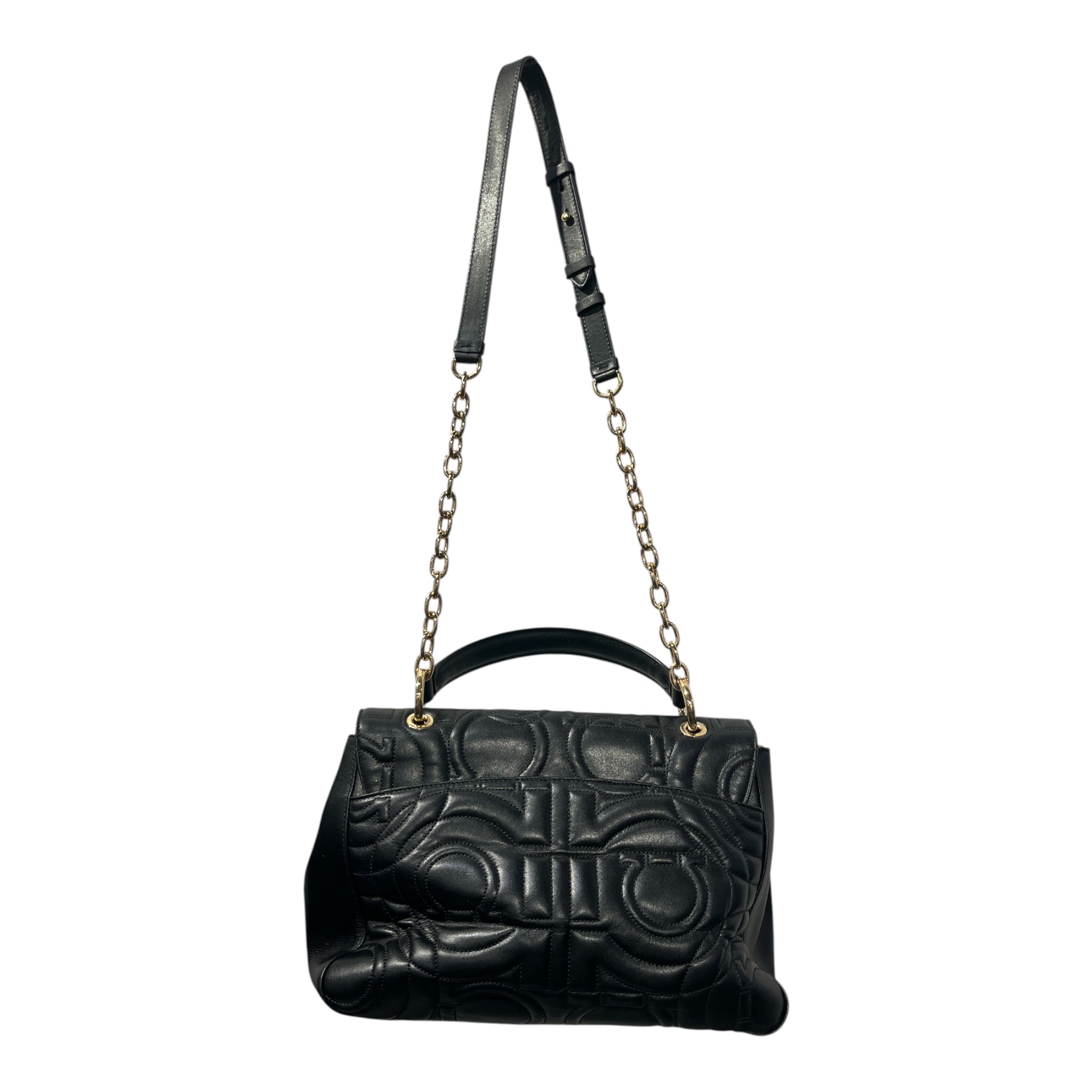 Salvatore Ferragamo/Hand Bag/Leather/BLK/GANCINI QUILTED view 2