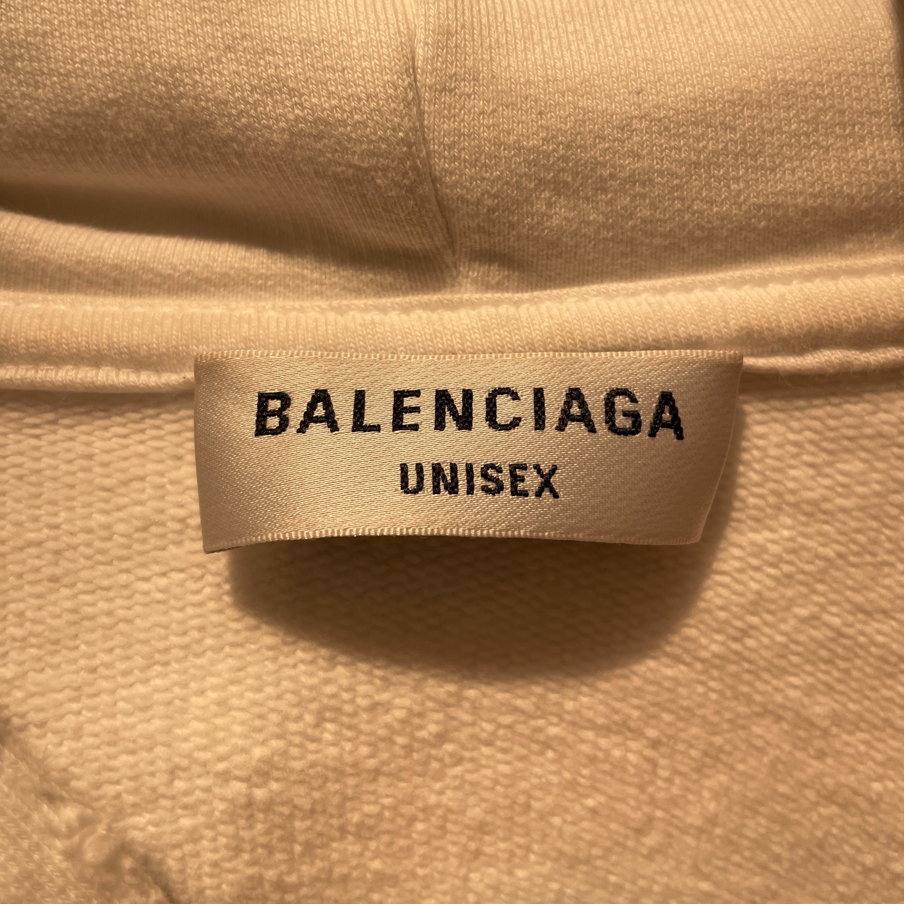 BALENCIAGA/Hoodie/2/Cotton/WHT/SCRIPT LOGO view 3