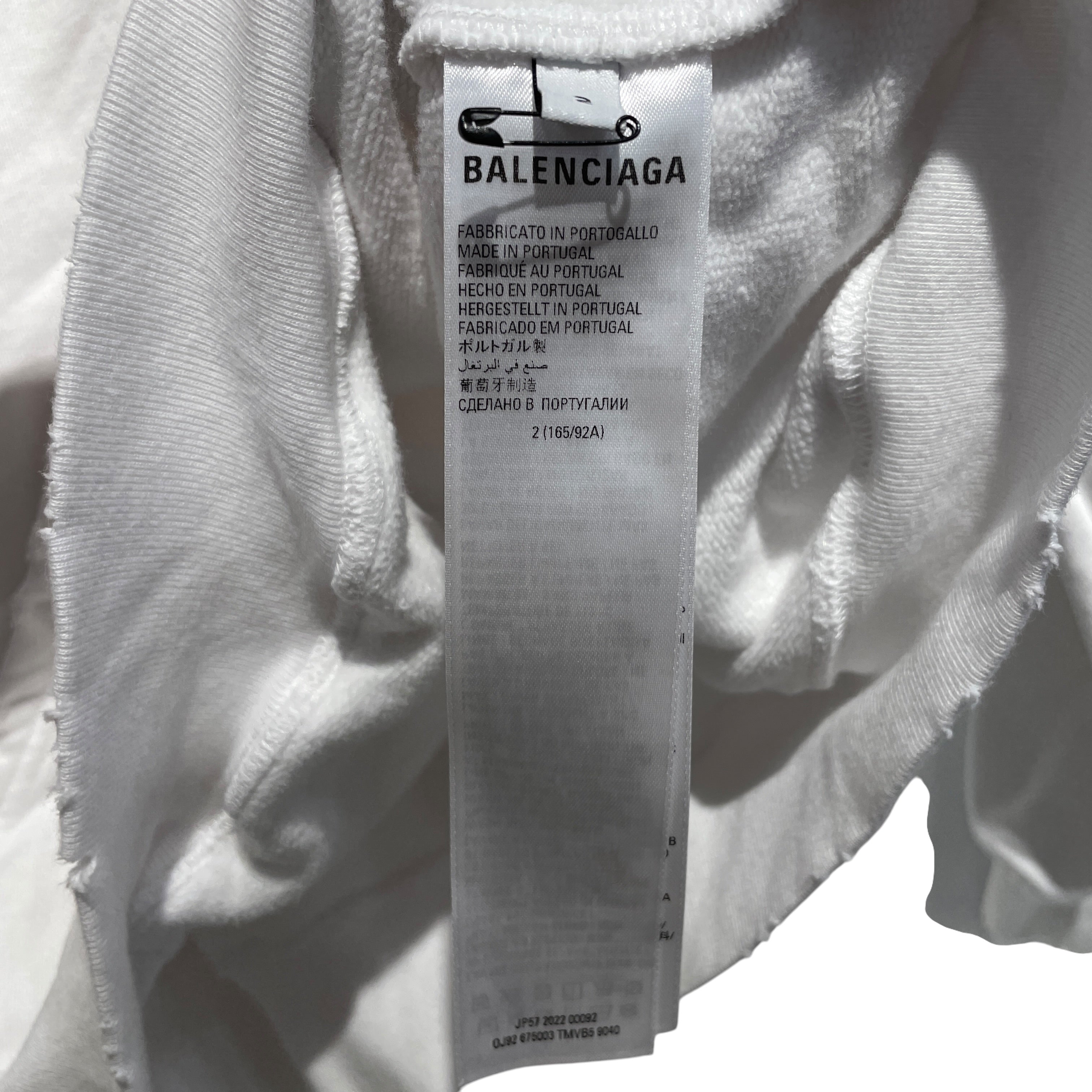 BALENCIAGA/Hoodie/2/Cotton/WHT/SCRIPT LOGO view 4